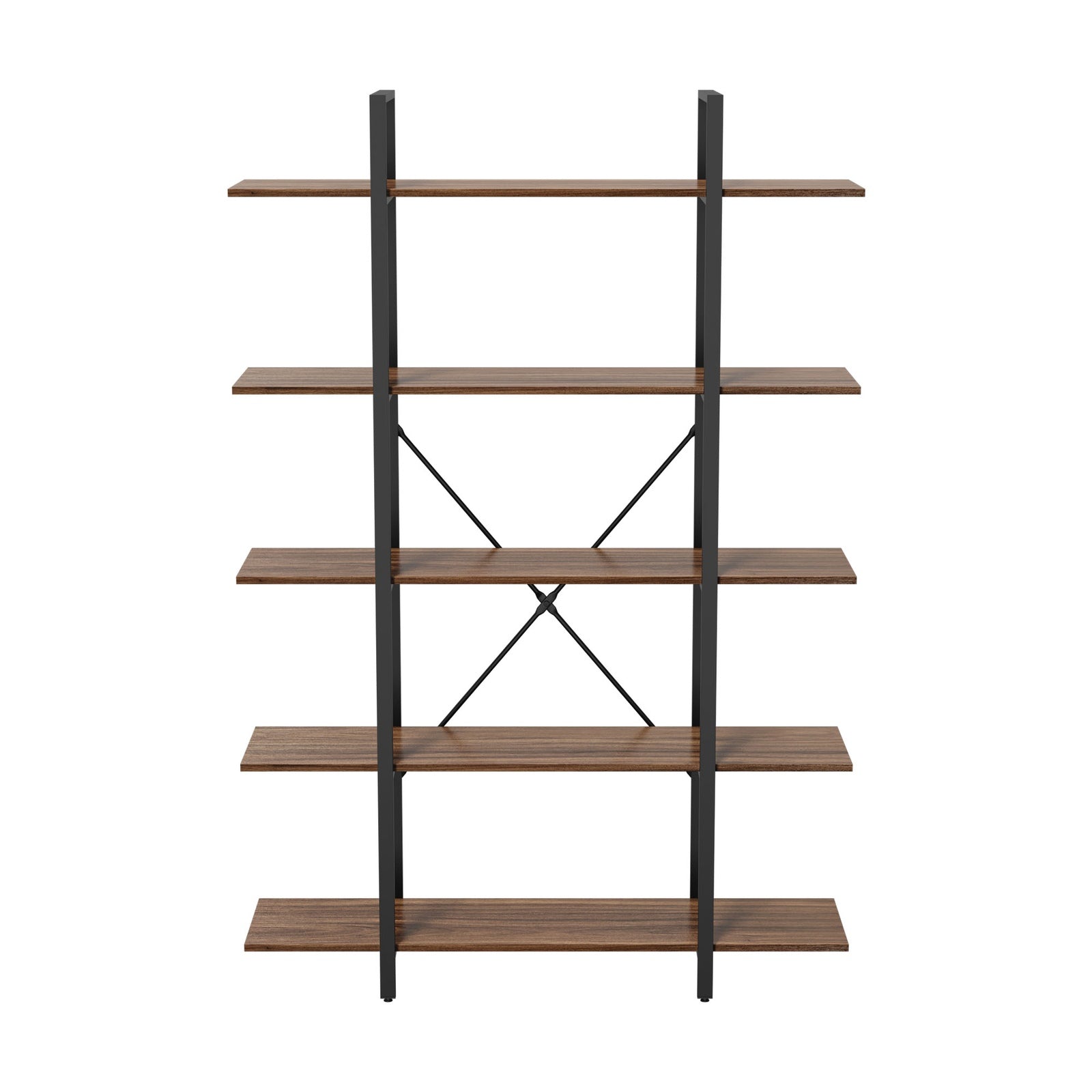 Oikiture 5 Tier Display Shelf Stand Bookshelf Metal Storage Industrial 1.2m - Sunyee