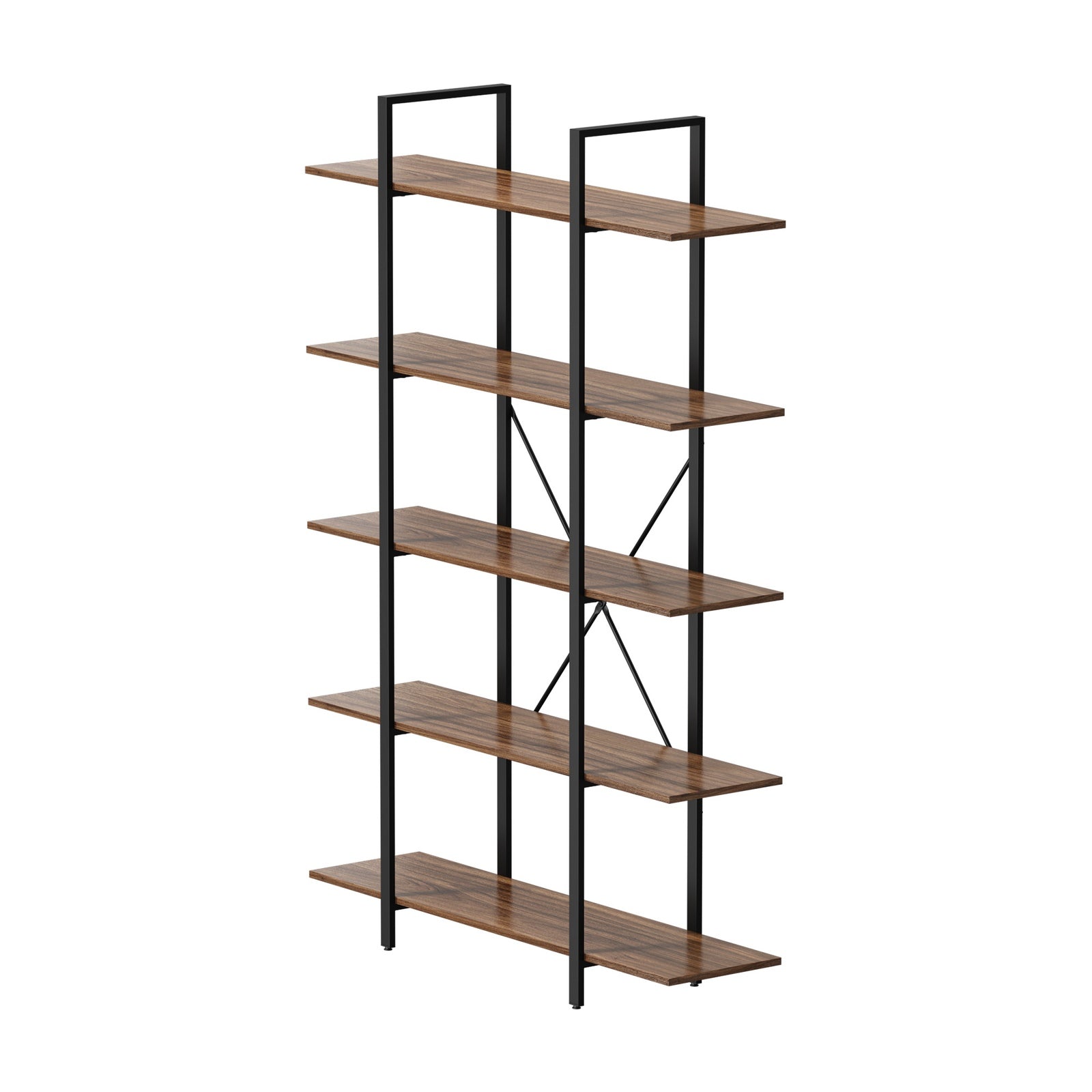 Oikiture 5 Tier Display Shelf Stand Bookshelf Metal Storage Industrial 1.2m - Sunyee