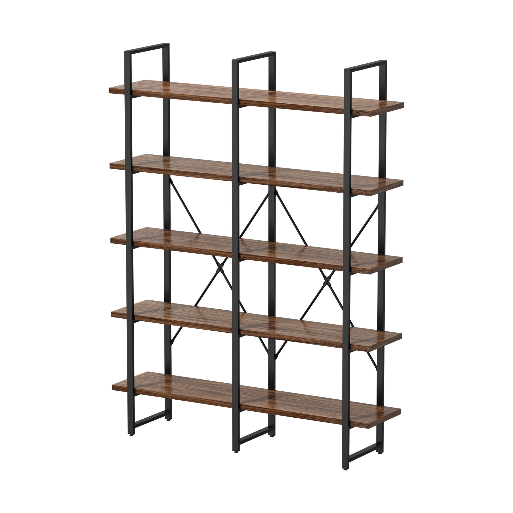 Oikiture 5 Tier Display Shelf Stand Bookshelf Metal Rack Industrial 1.35m - Sunyee