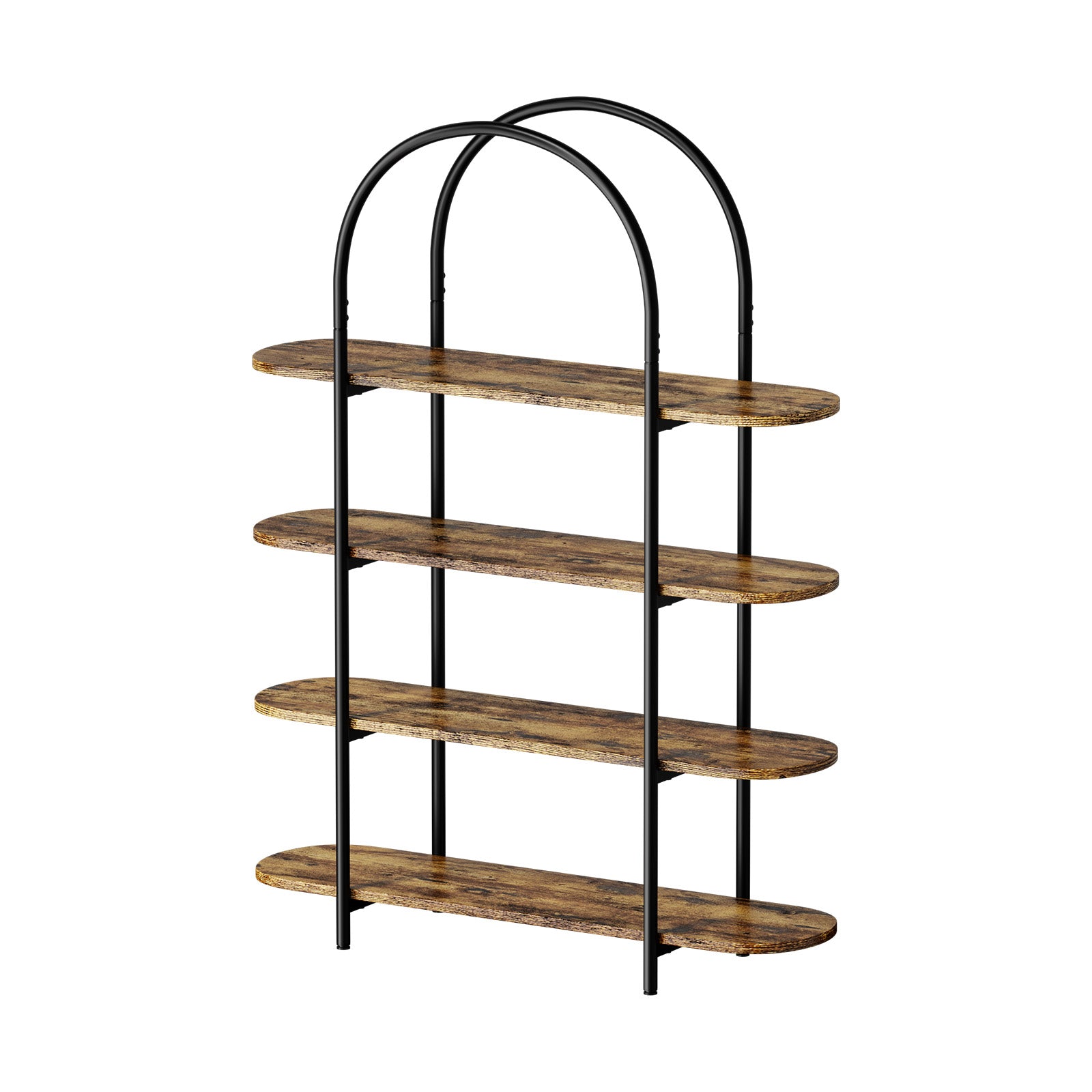 Oikiture Bookshelf 4 Tier Arched Display Shelf Home Industrial - Sunyee