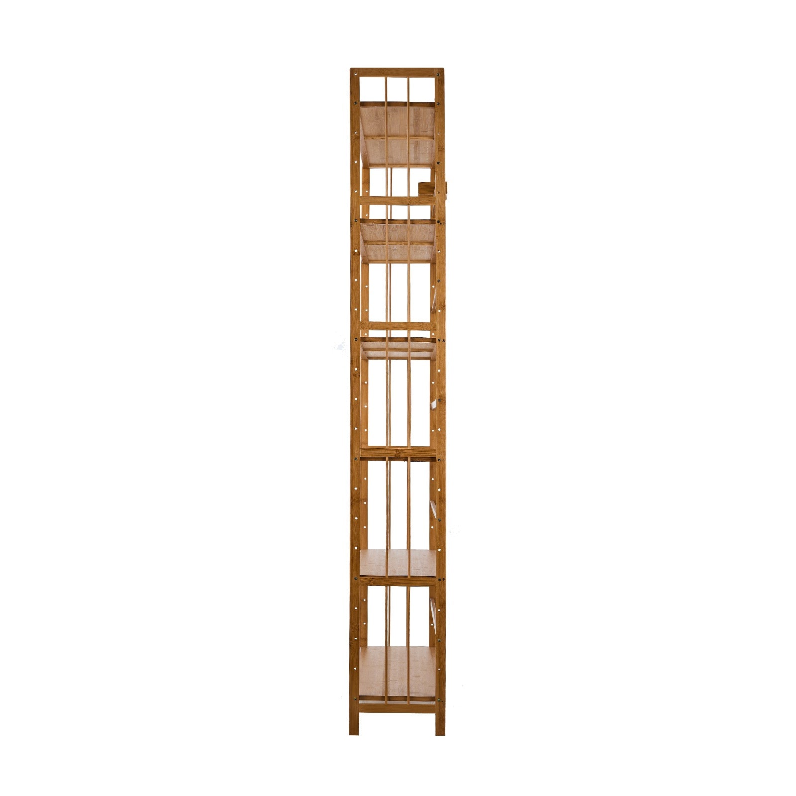 Oikiture 6-tier Bamboo Bookshelf Bookcase Adjustable Display Shelf Storage Rack - Sunyee