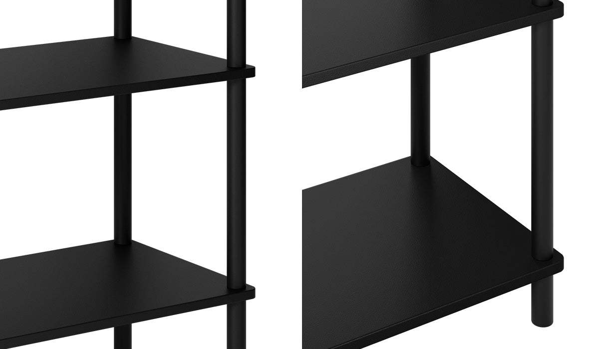 Oikiture Bookshelf 5 Tier Display Shelf Storage Shelves Stand Rack Black - Sunyee