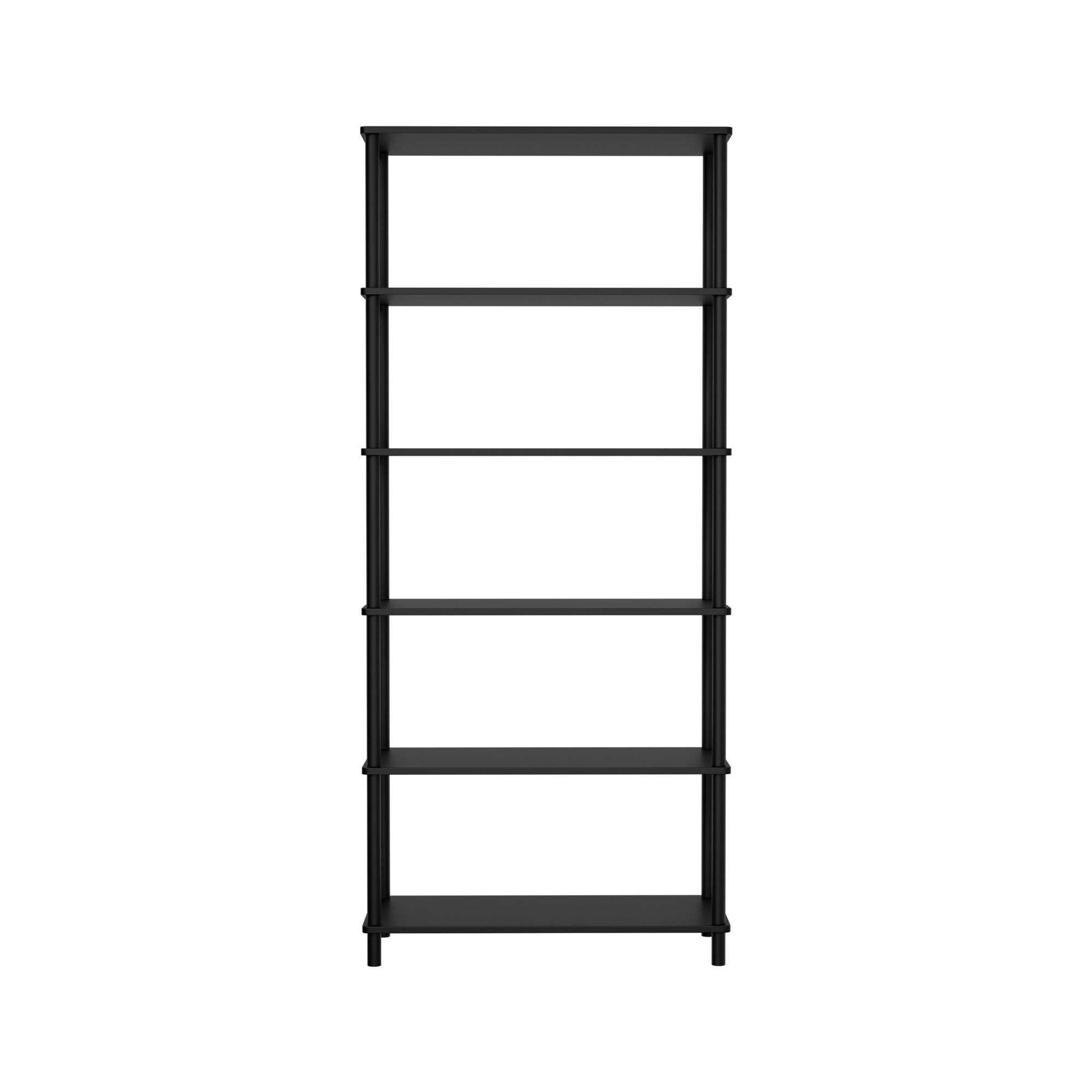 Oikiture Bookshelf 5 Tier Display Shelf Storage Shelves Stand Rack Black - Sunyee