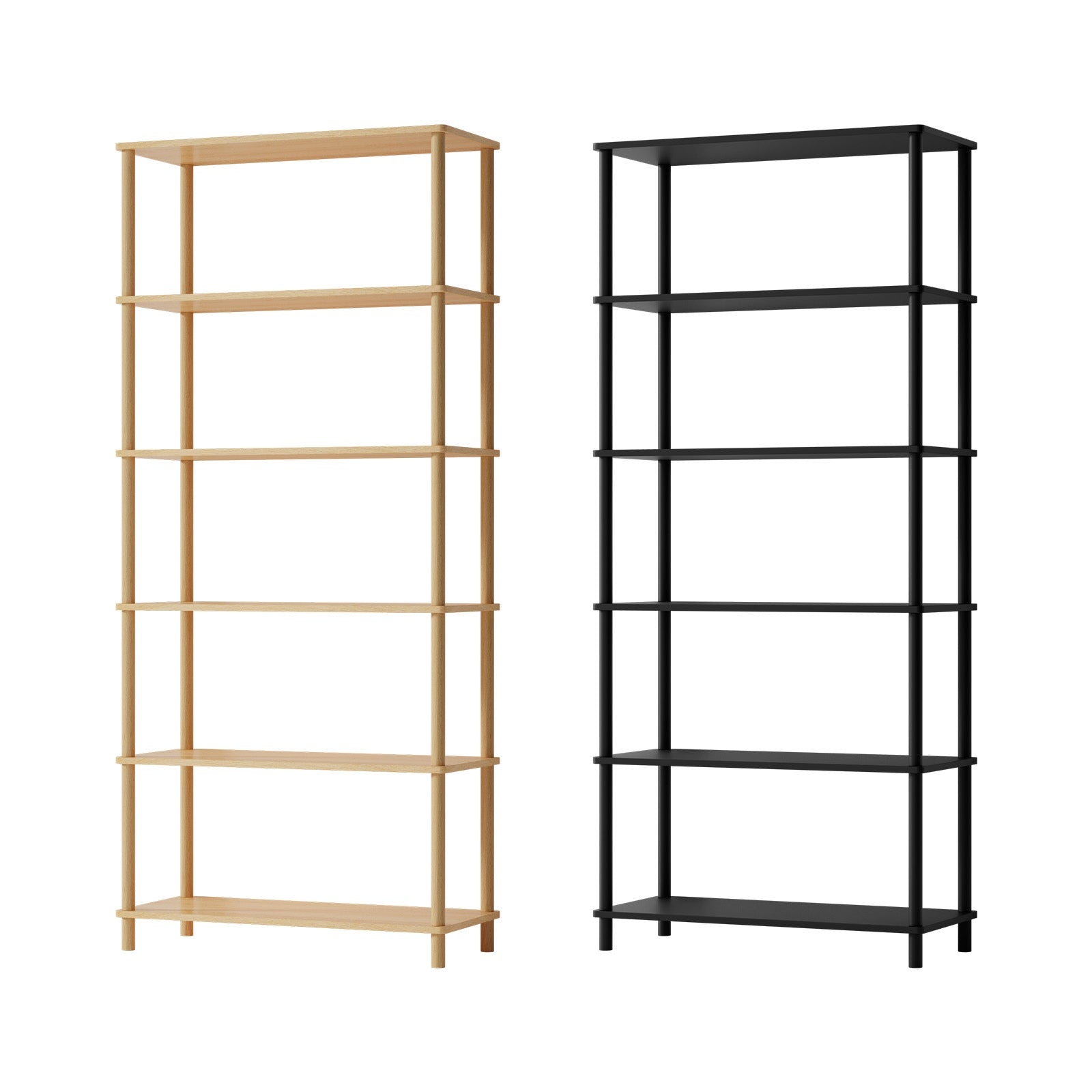 Oikiture Bookshelf 5 Tier Display Shelf Storage Shelves Stand Rack Bookcase