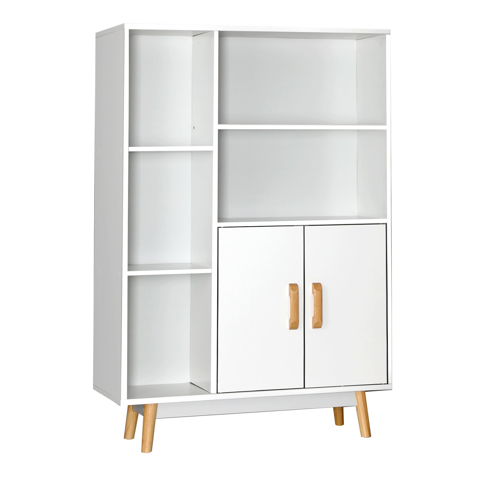 Oikiture Display Shelf Bookshelf Storage Door Cabinet Stand Organiser Unit Rack - Sunyee