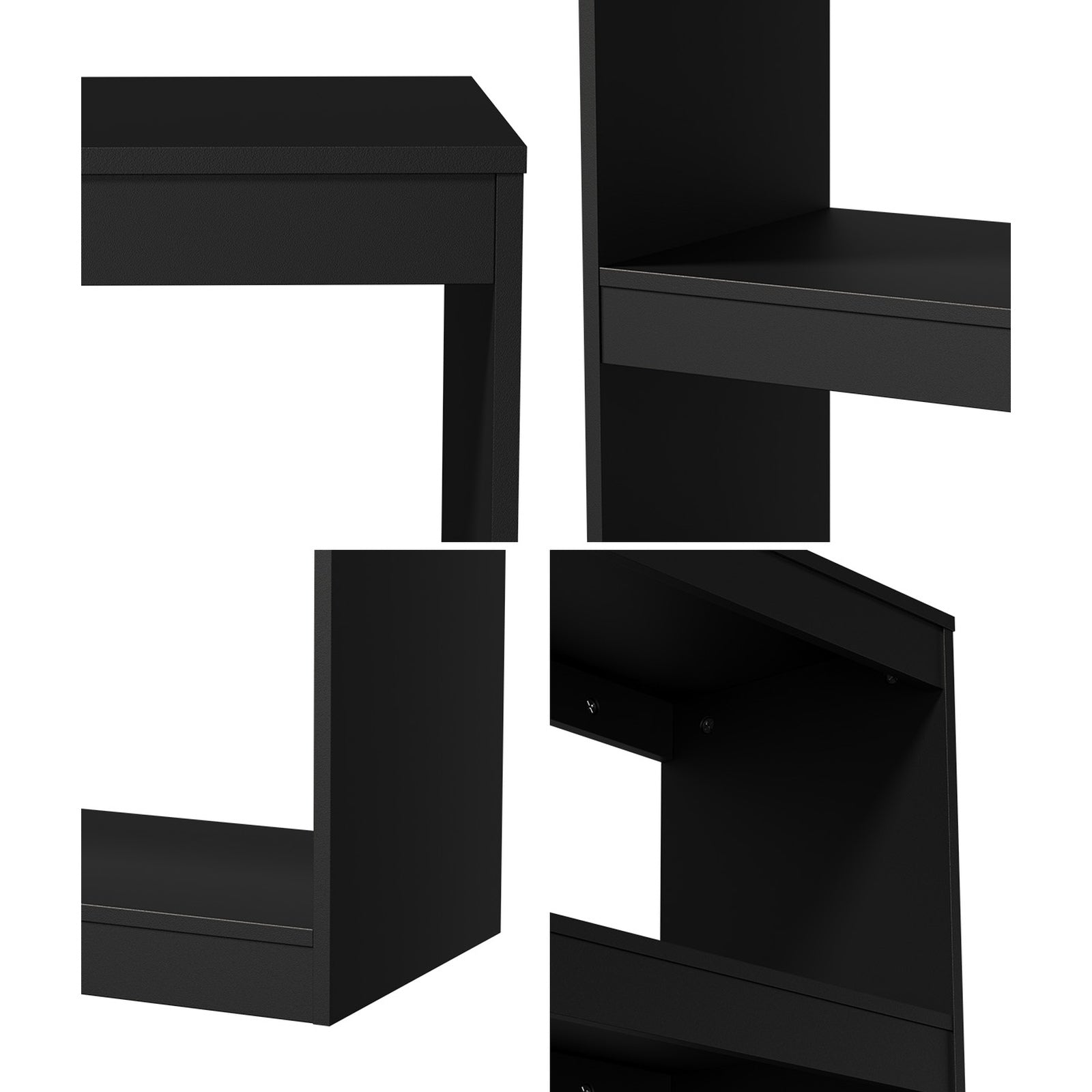 Oikiture 5 Tier Bookshelf Bookcase Display Shelf Open Storage Cabinet Black