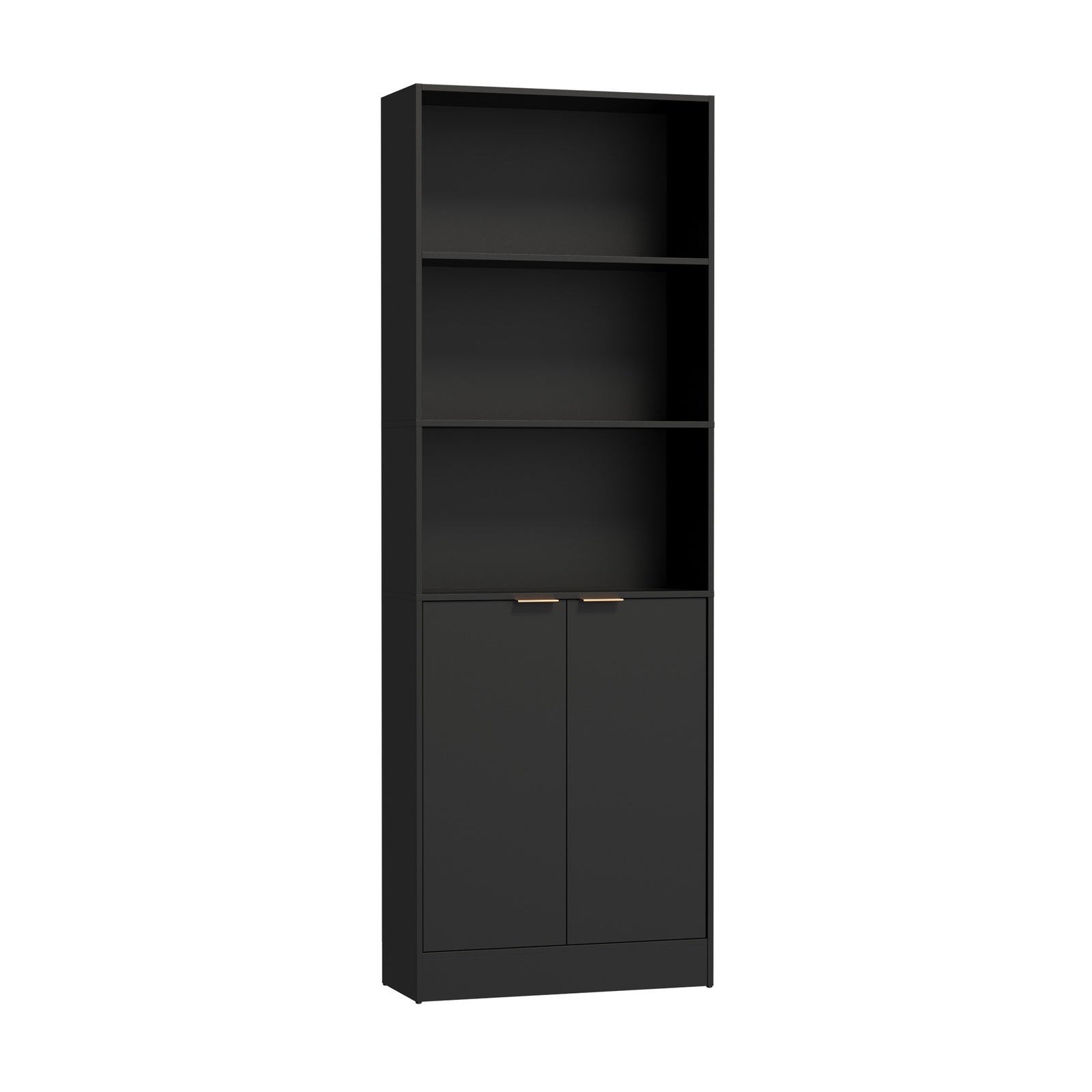 Oikiture Tall Bookcase 5 Tier Display Shelf 2 Door Adjustable Storage Cabinet