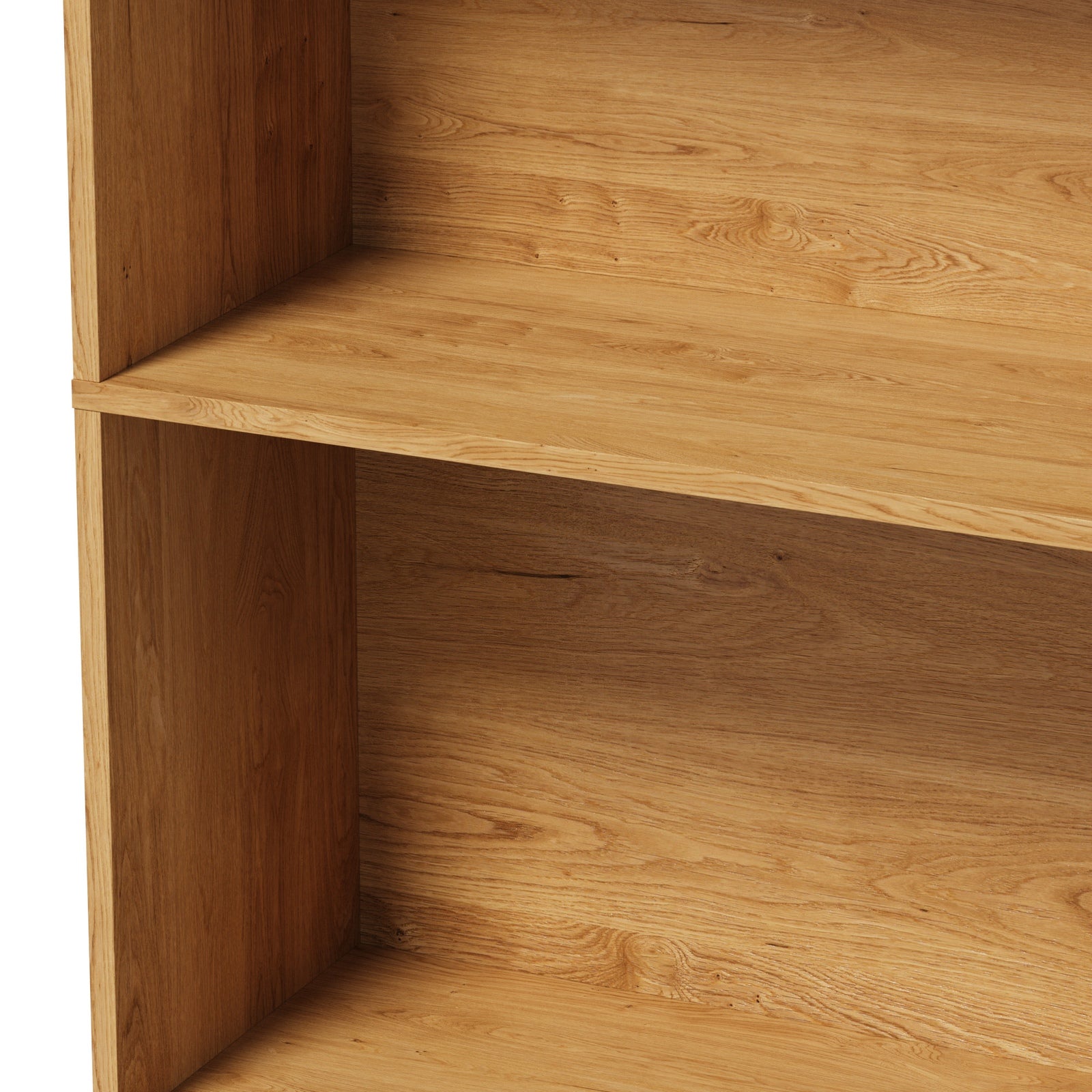 Oikiture Tall Bookcase Display Shelf 2 Door Adjustable Storage Cabinet Natural
