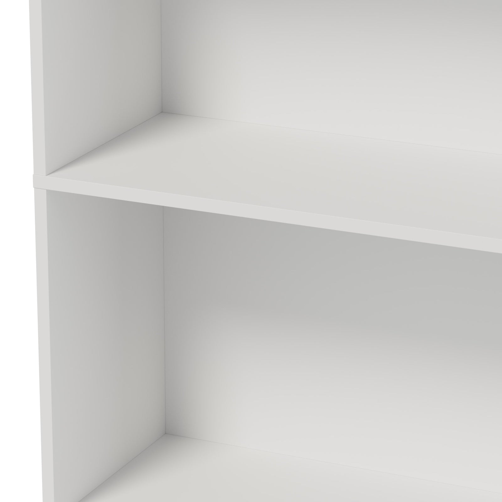 Oikiture Tall Bookcase Display Shelf 2 Door Adjustable Storage Cabinet White