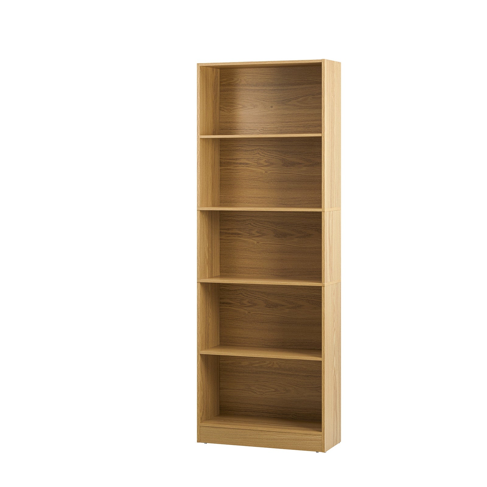 Oikiture Bookshelf Bookcase Display shelves 5-Tier Storage Stand Rack Natural - Sunyee