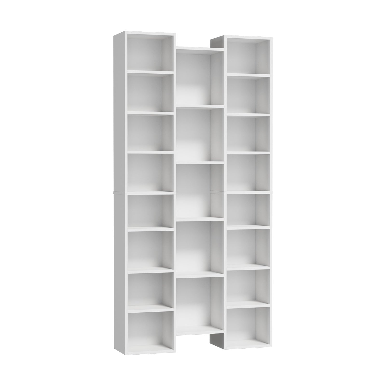 Oikiture Bookshelf Display Shelf CD DVD Storage Media Rack Stand Bookcase