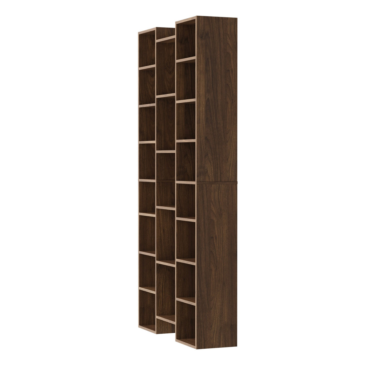 Oikiture Bookshelf Display Shelf CD DVD Storage Media Rack Stand Bookcase Walnut