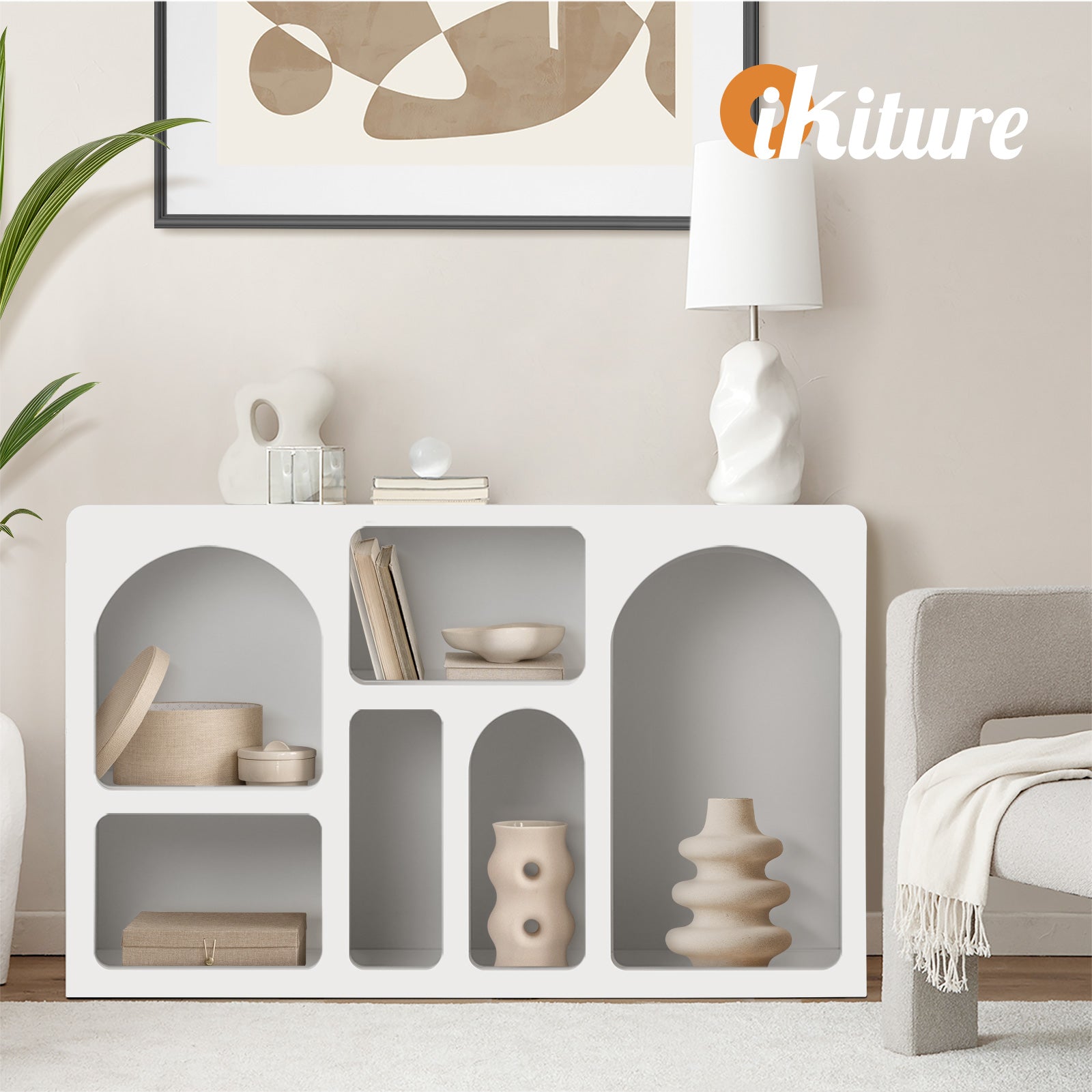Oikiture Display Shelf Storage Stand Shelves Unit Bookcase Bookshelf R