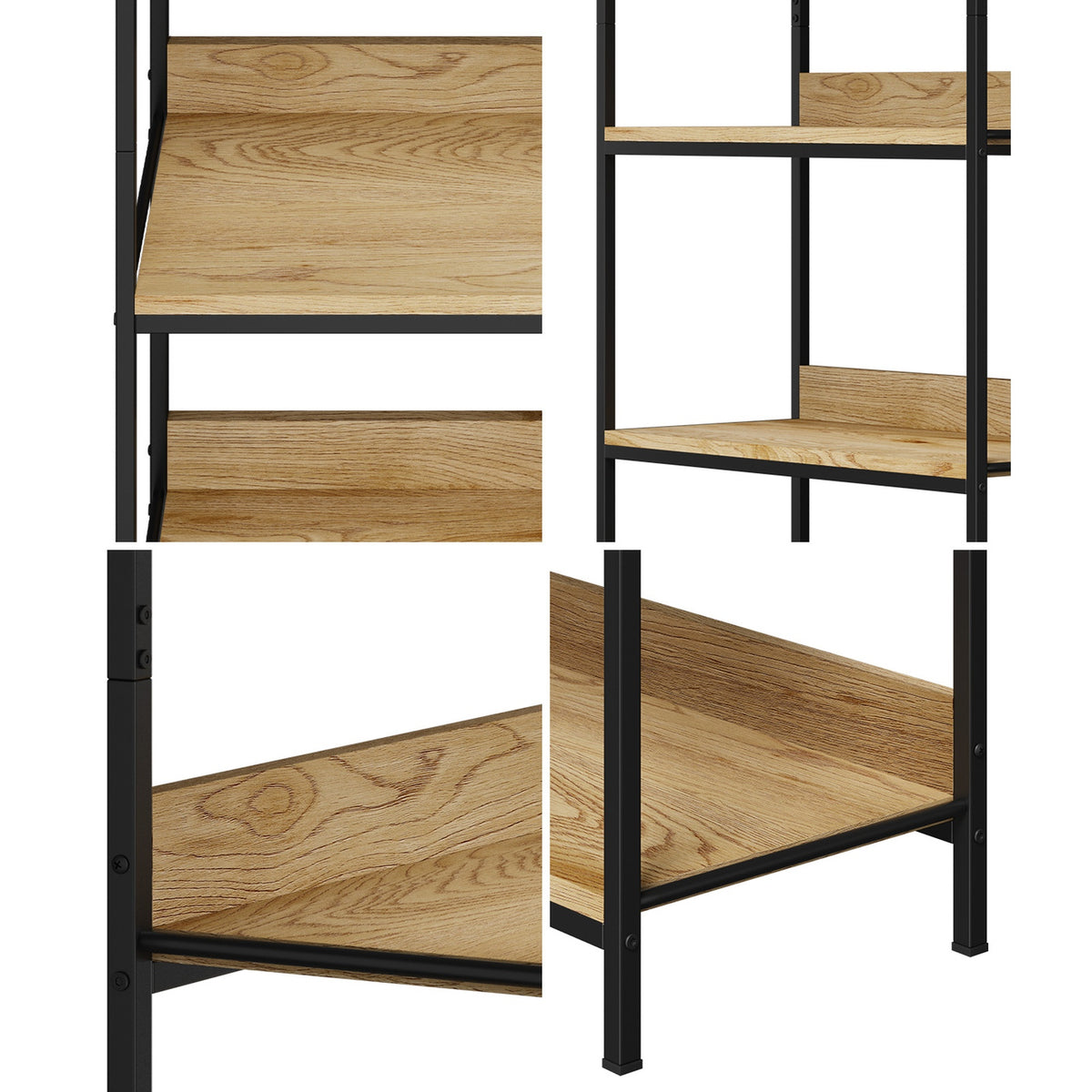 Oikiture Display Shelf 5 Tier Bookshelf Storage Shelves Stand Rack Bookcase - Sunyee
