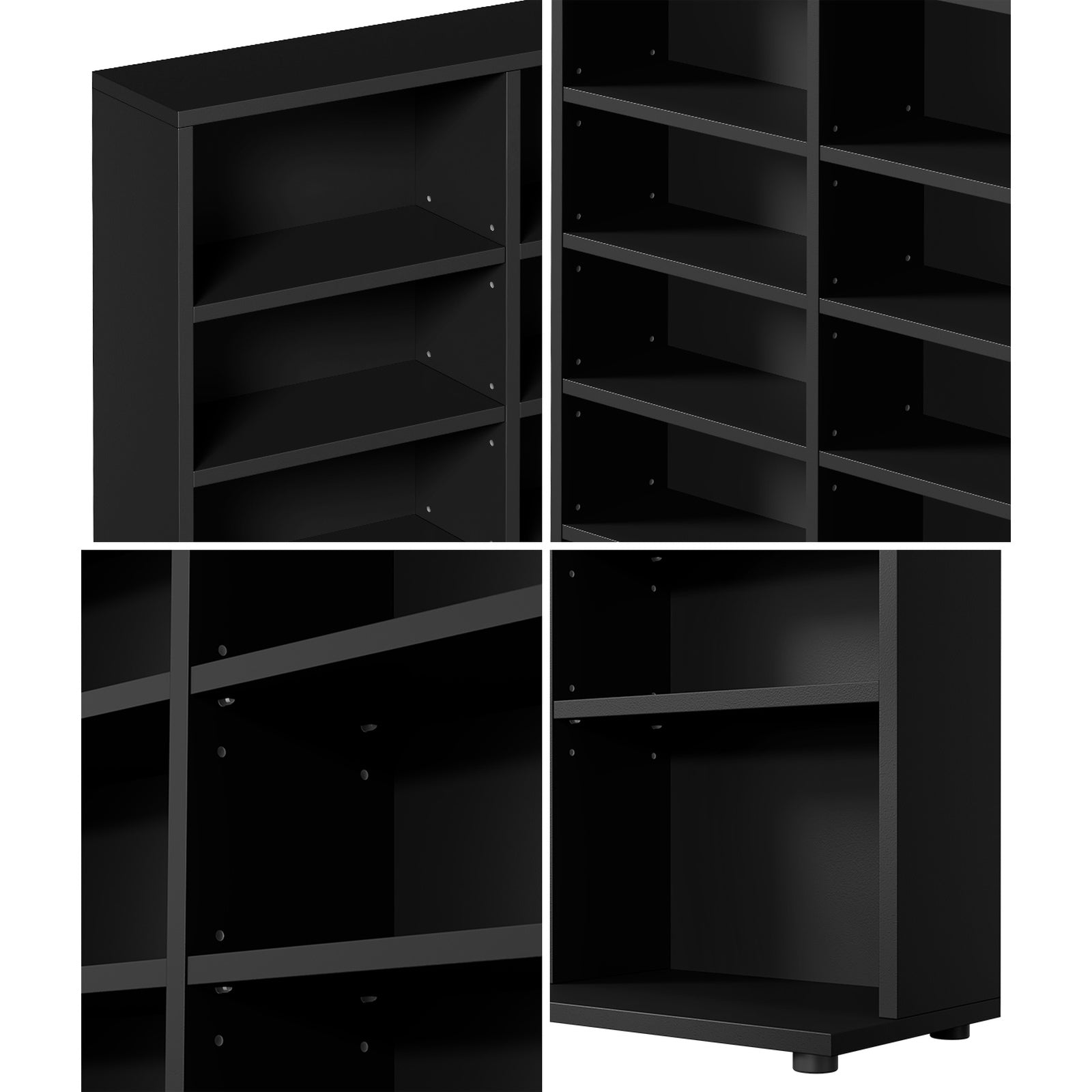 Oikiture Bookshelf Display Shelf Unit Bookcase CD Media Storage Rack Black - Sunyee