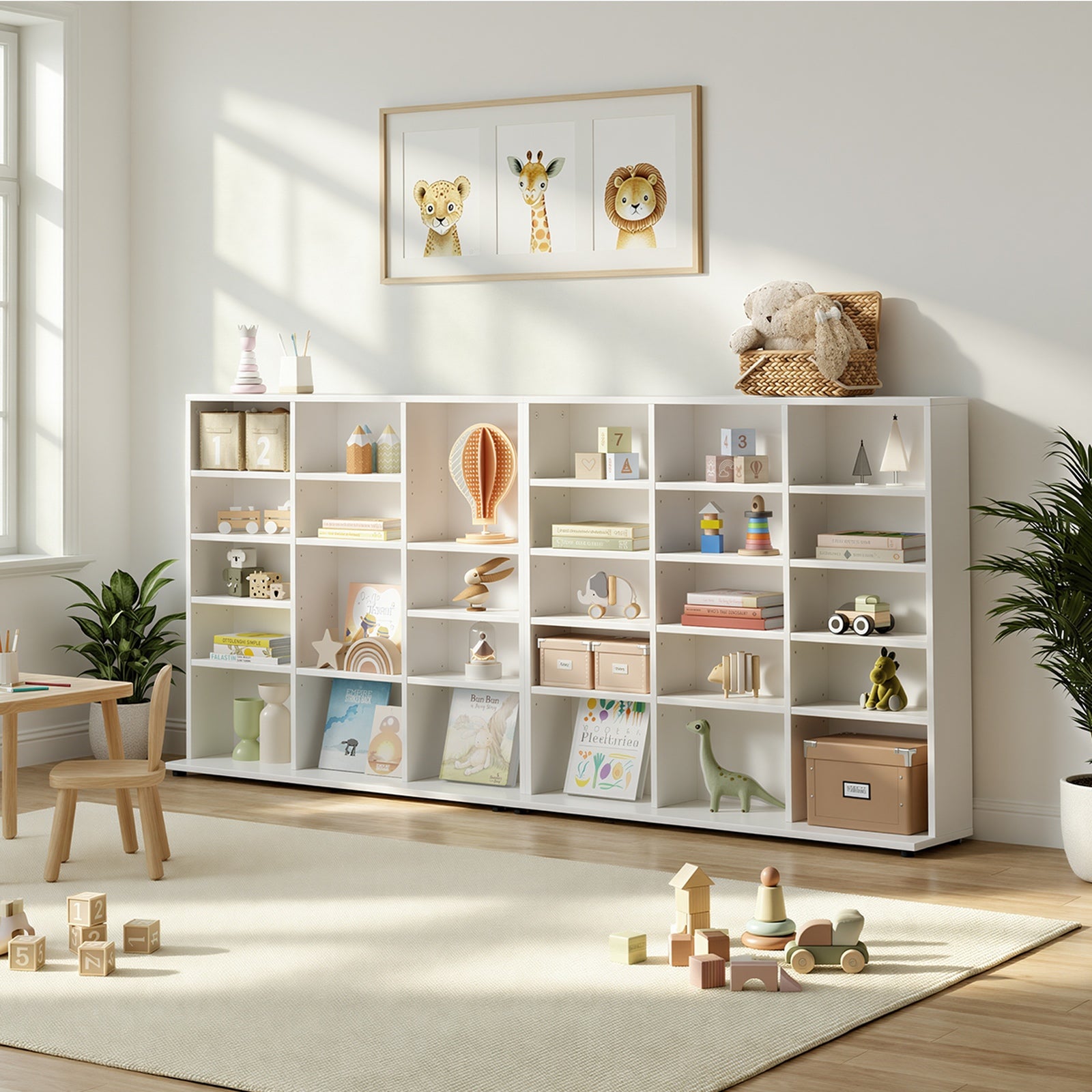 Oikiture Bookshelf Display Shelf Unit Bookcase CD Media Storage Rack - Sunyee