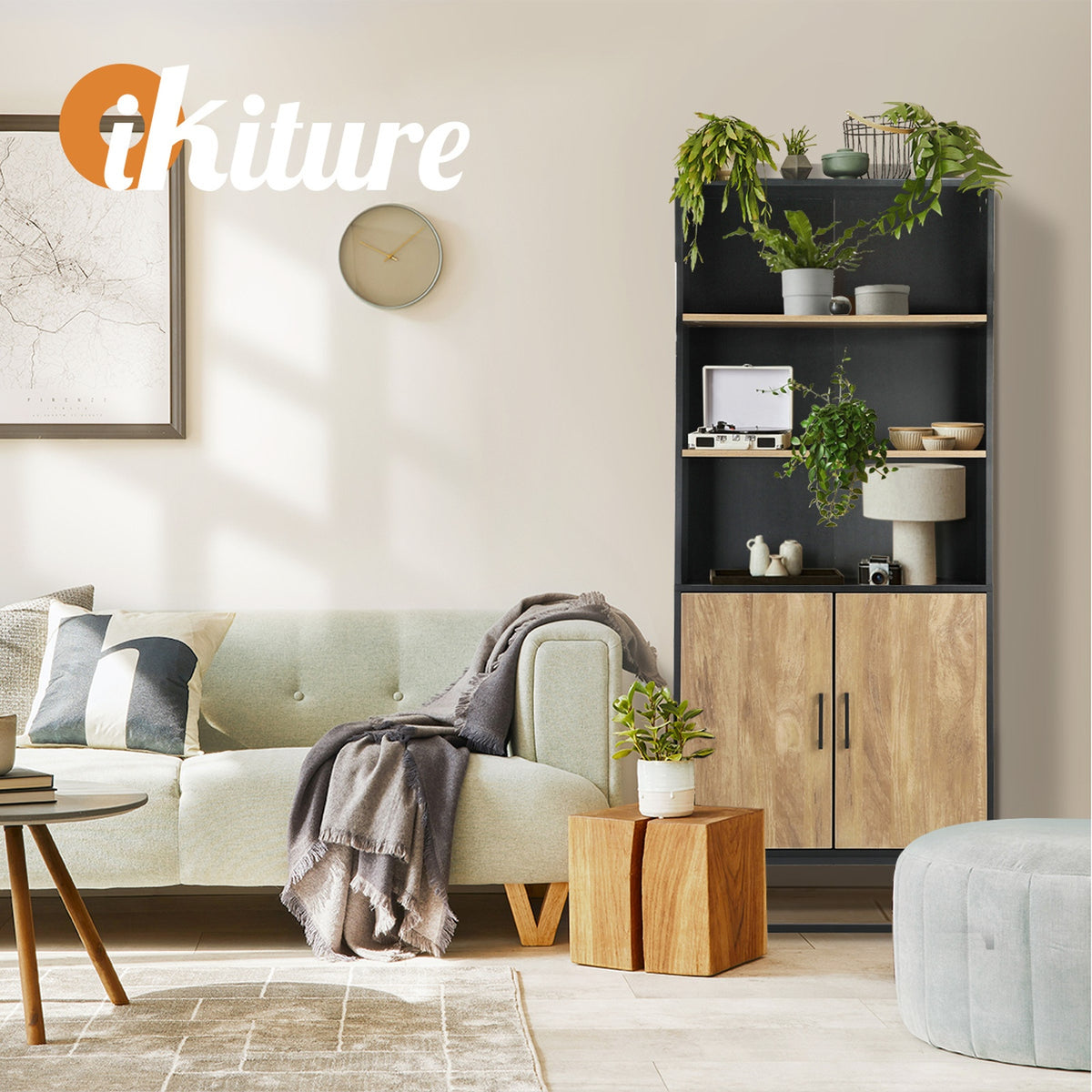 Oikiture Display Shelf 5-Tier Storage Shelves Bookshelf Bookcase Cupboard - Sunyee