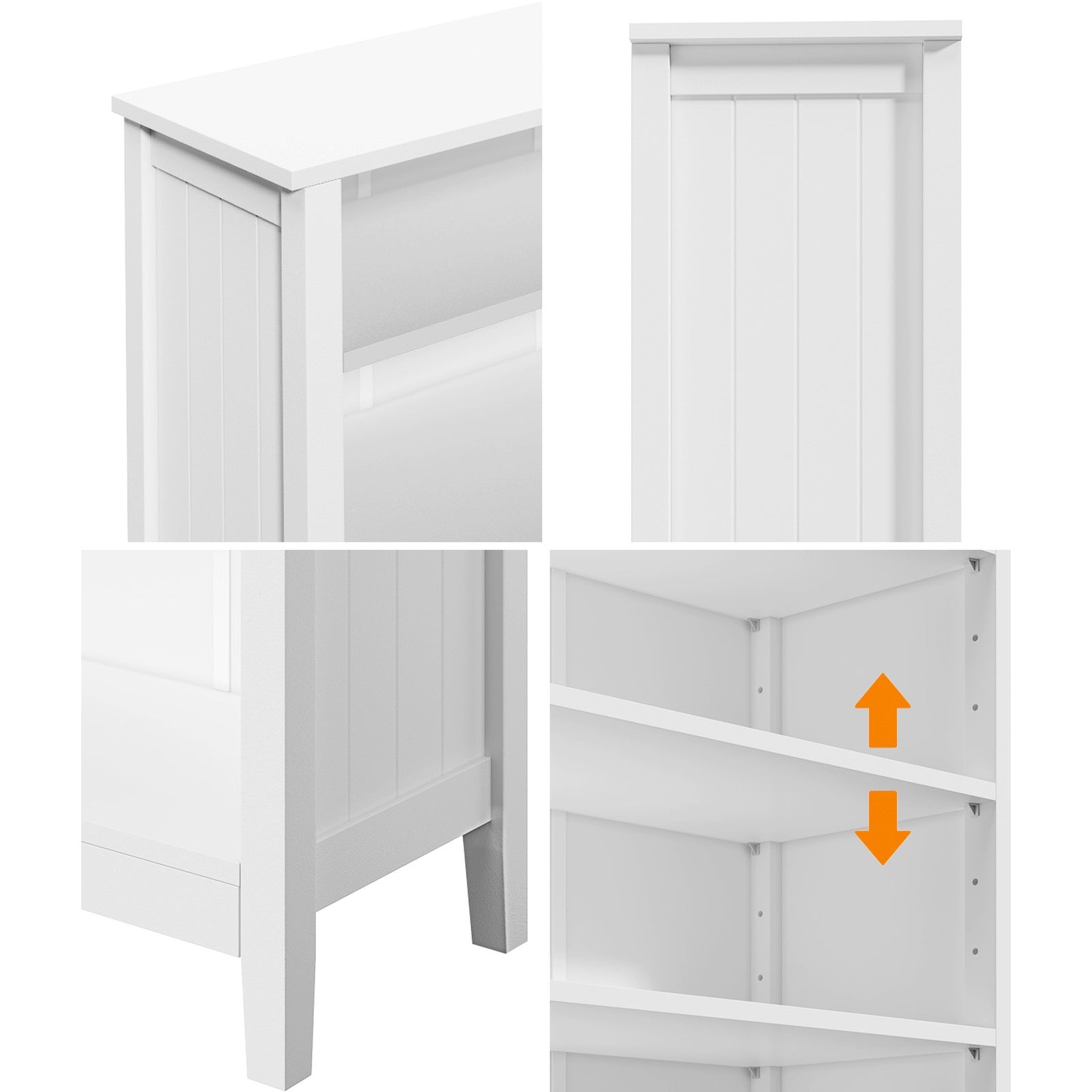 Oikiture Bookshelf Bookcase Display Shelf 5-Tier Storage Cabinet White - Sunyee