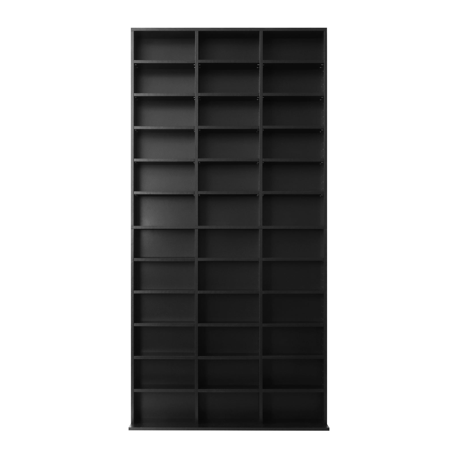 Oikiture Bookshelf Display Shelf Bookcase CD DVD Storage Media Rack Stand Black - Sunyee