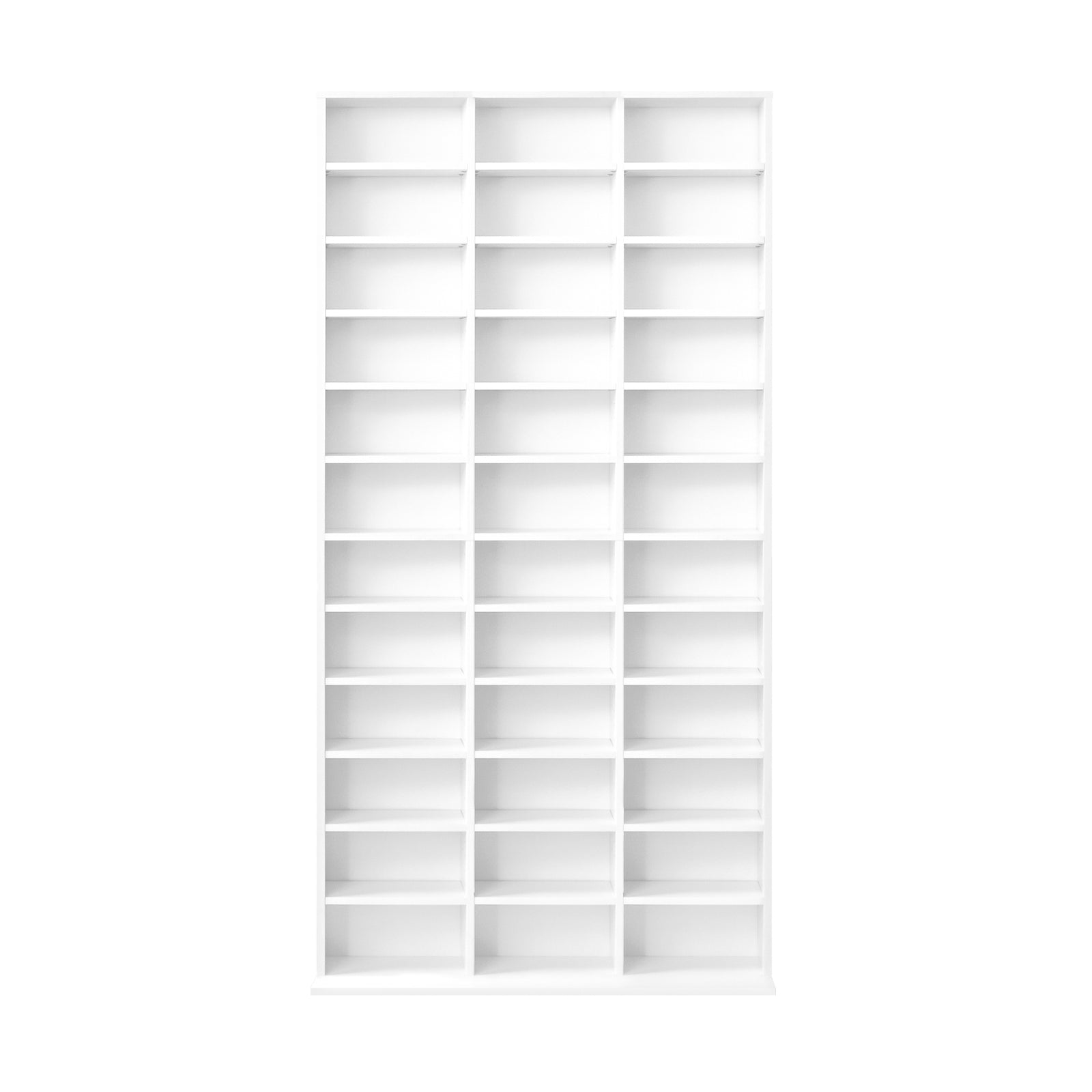 Oikiture Bookshelf Display Shelf Bookcase CD DVD Storage Media Stand Rack White - Sunyee