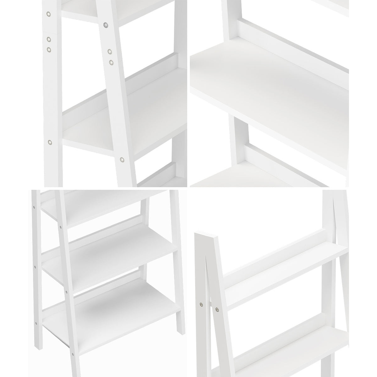 Oikiture Corner Ladder Shelf 6 Tier Bookcase Display Storage Plant Stand Rack - Sunyee