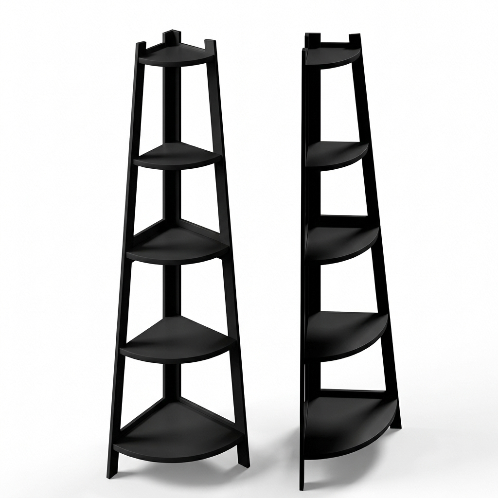 Oikiture Corner Ladder Shelving Unit 5/6 Tier Storage Display Stand Bookshelf - Sunyee