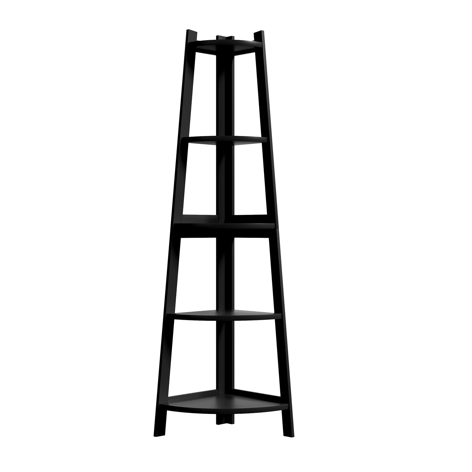 Oikiture Corner Ladder Shelf 5 Tier Bookshelf Display Rack Plant Stand - Sunyee