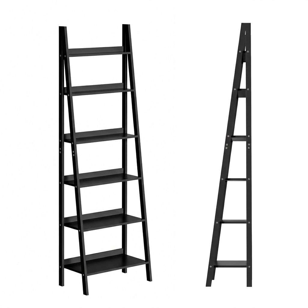 Oikiture Corner Ladder Shelving Unit 5/6 Tier Storage Display Stand Bookshelf - Sunyee