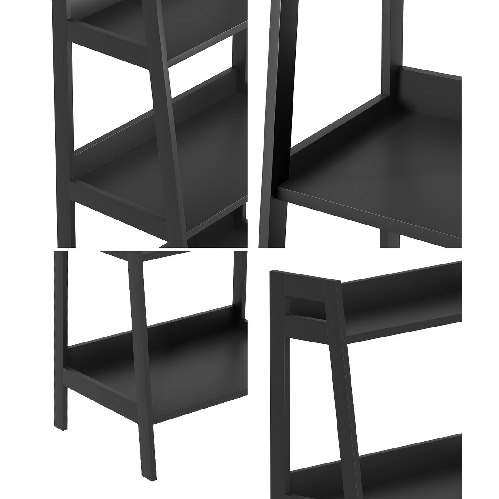 Oikiture Bookshelf 5 Tier Corner Ladder Shelf Home Storage Display Rack