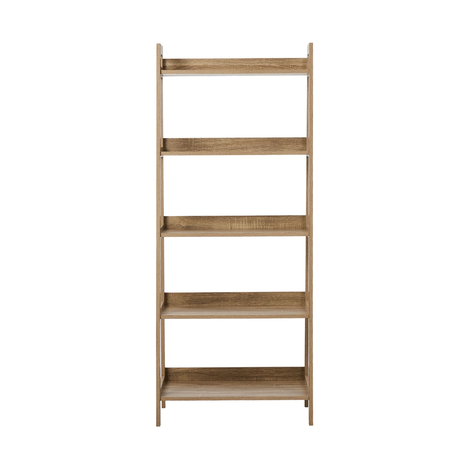 Oikiture Bookshelf 5 Tier Corner Ladder Shelf Home Storage Display Rack Natural