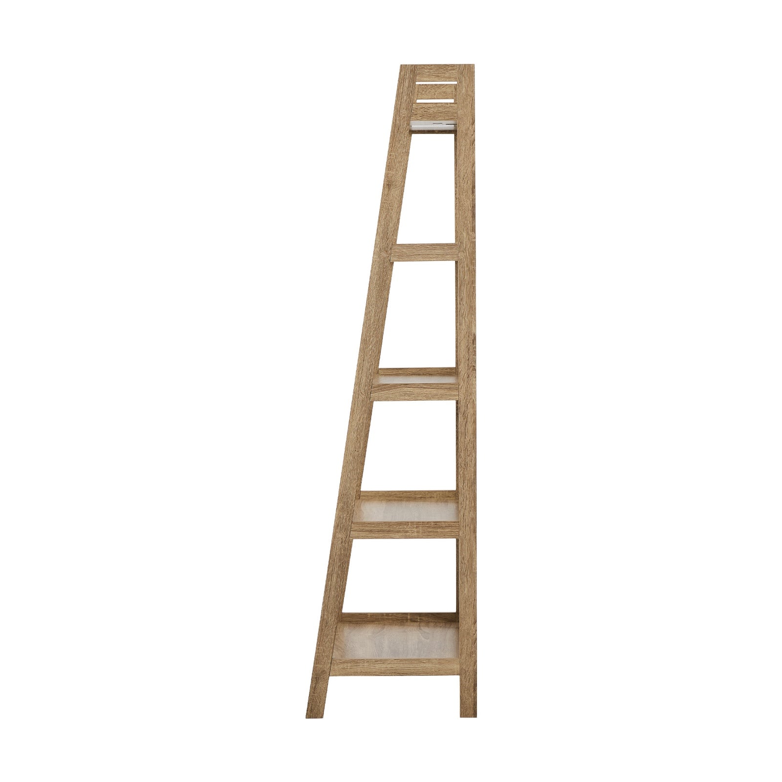 Oikiture Bookshelf 5 Tier Corner Ladder Shelf Home Storage Display Rack Natural