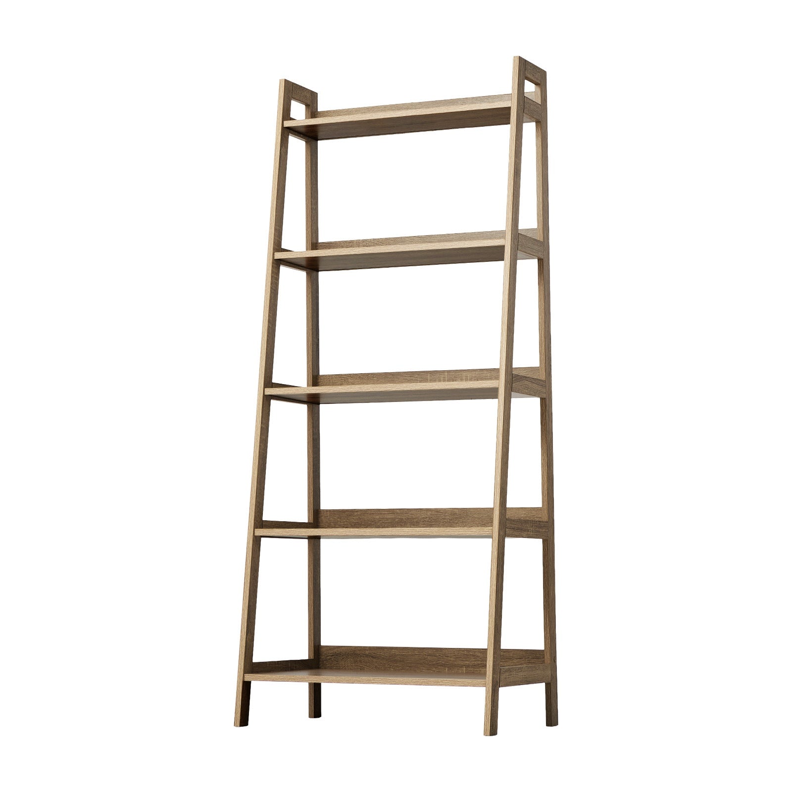 Oikiture Bookshelf 5 Tier Corner Ladder Shelf Home Storage Display Rack