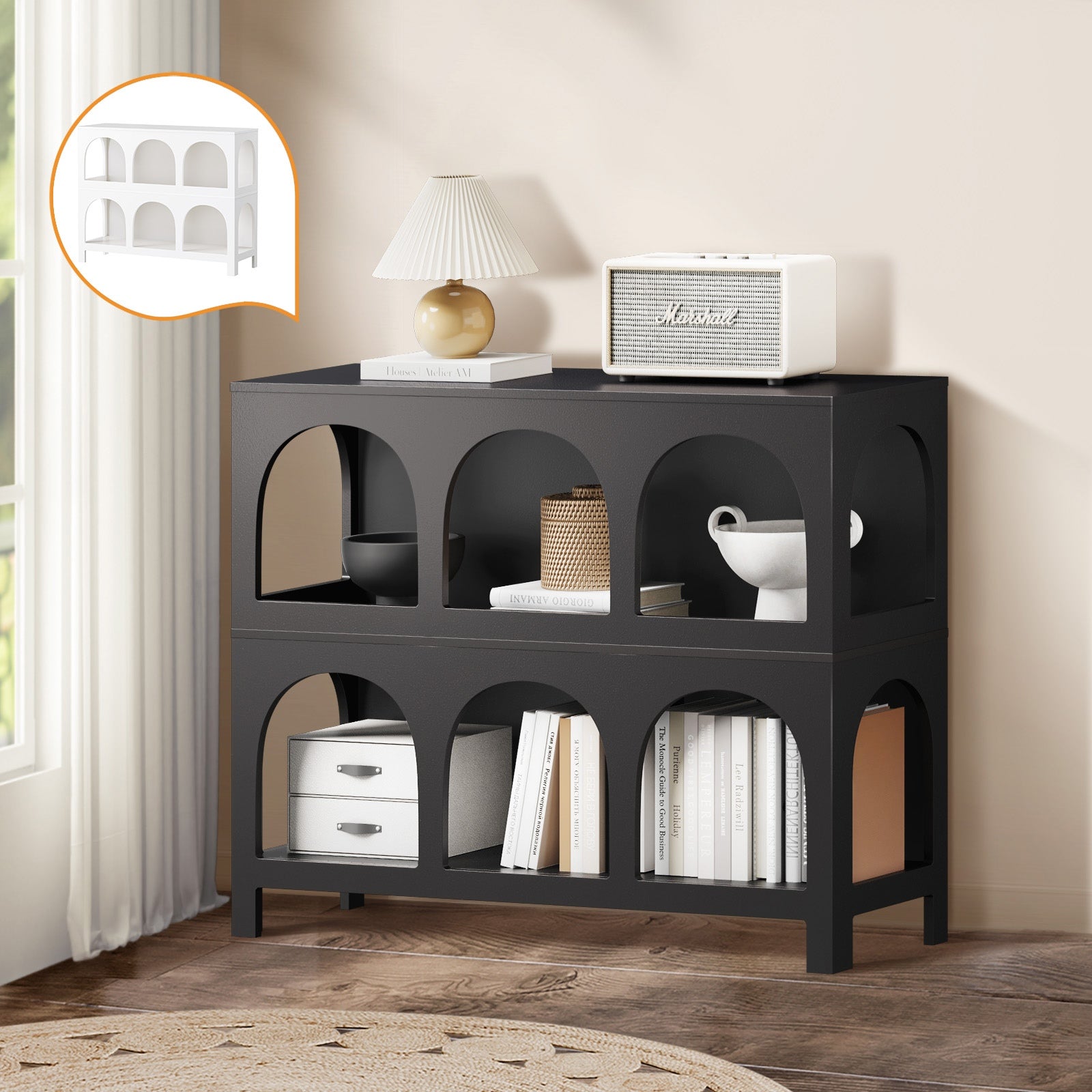 Oikiture Shelving Unit Display Shelf Storage Stand Bookcase Bookshelf - Sunyee