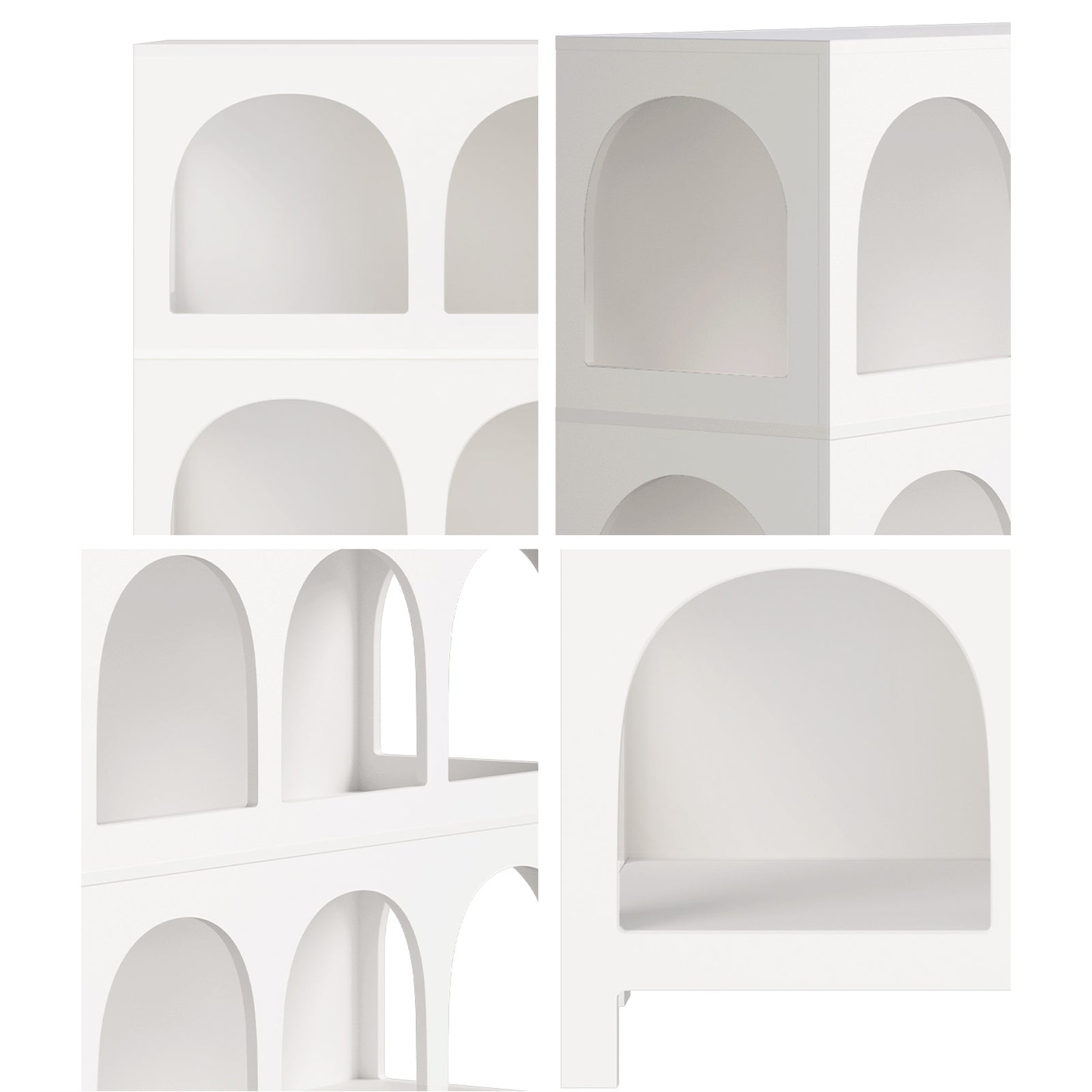 Oikiture Display Shelf Storage Stand Shelving Unit Bookcase Bookshelf White - Sunyee