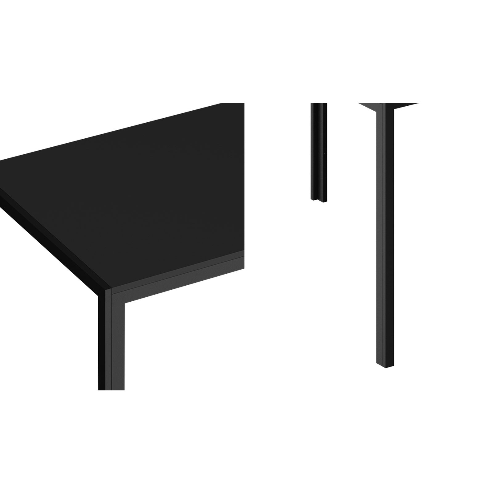 Oikiture 140cm Dining Table Rectangular Kitchen Table with Metal Leg Black - Sunyee
