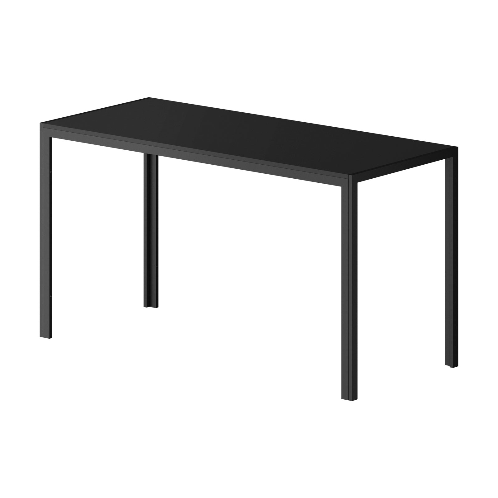 Oikiture 140cm Dining Table Rectangular Kitchen Table with Metal Leg Black - Sunyee
