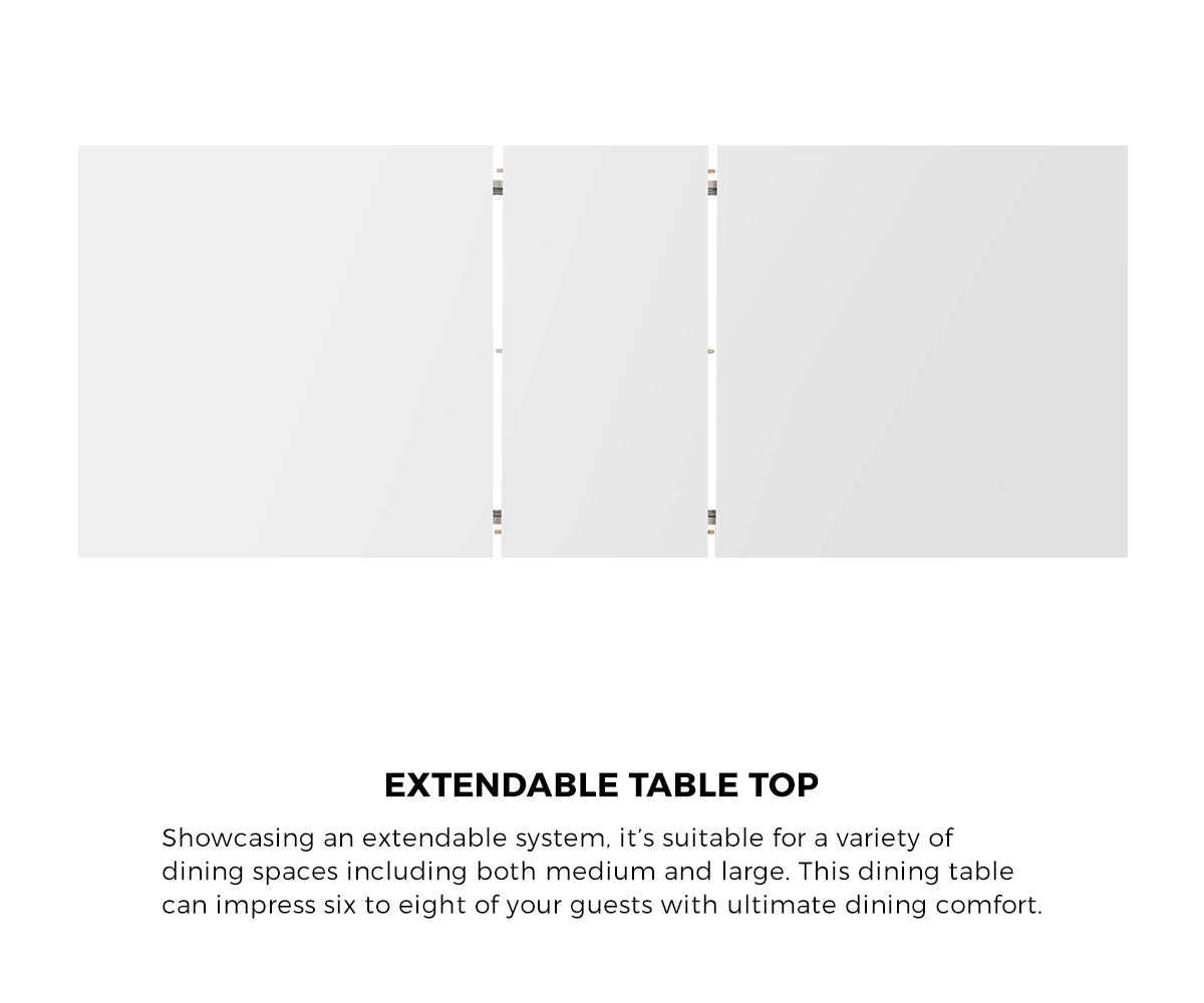 Oikiture 200cm Extendable Dining Table Kitchen Restaurant Cafe Table White
