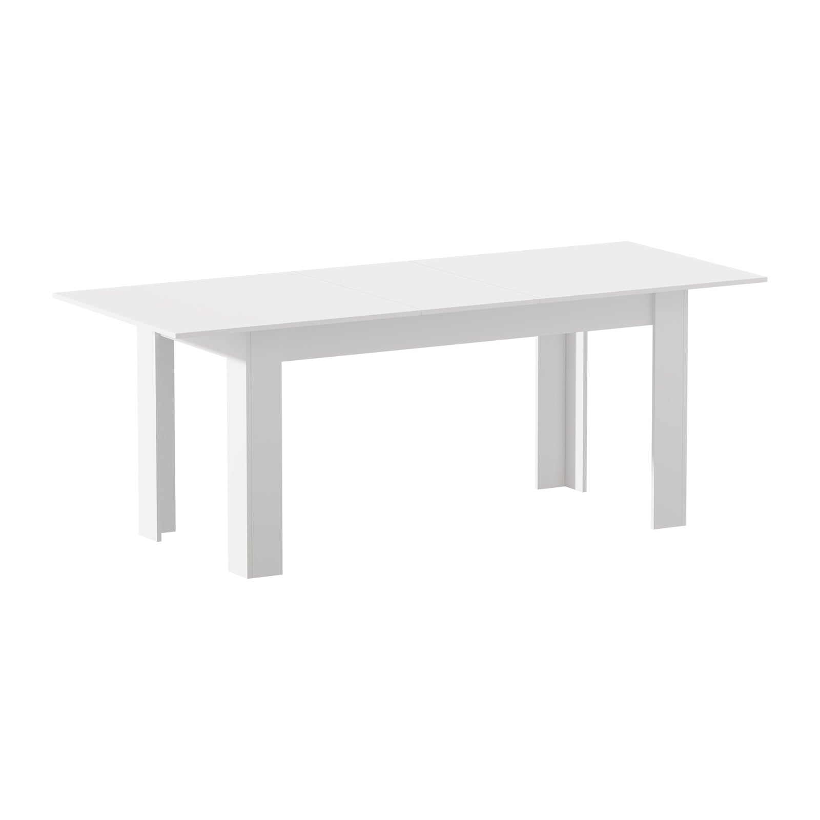 Oikiture 200cm Extendable Dining Table Kitchen Restaurant Cafe Table White