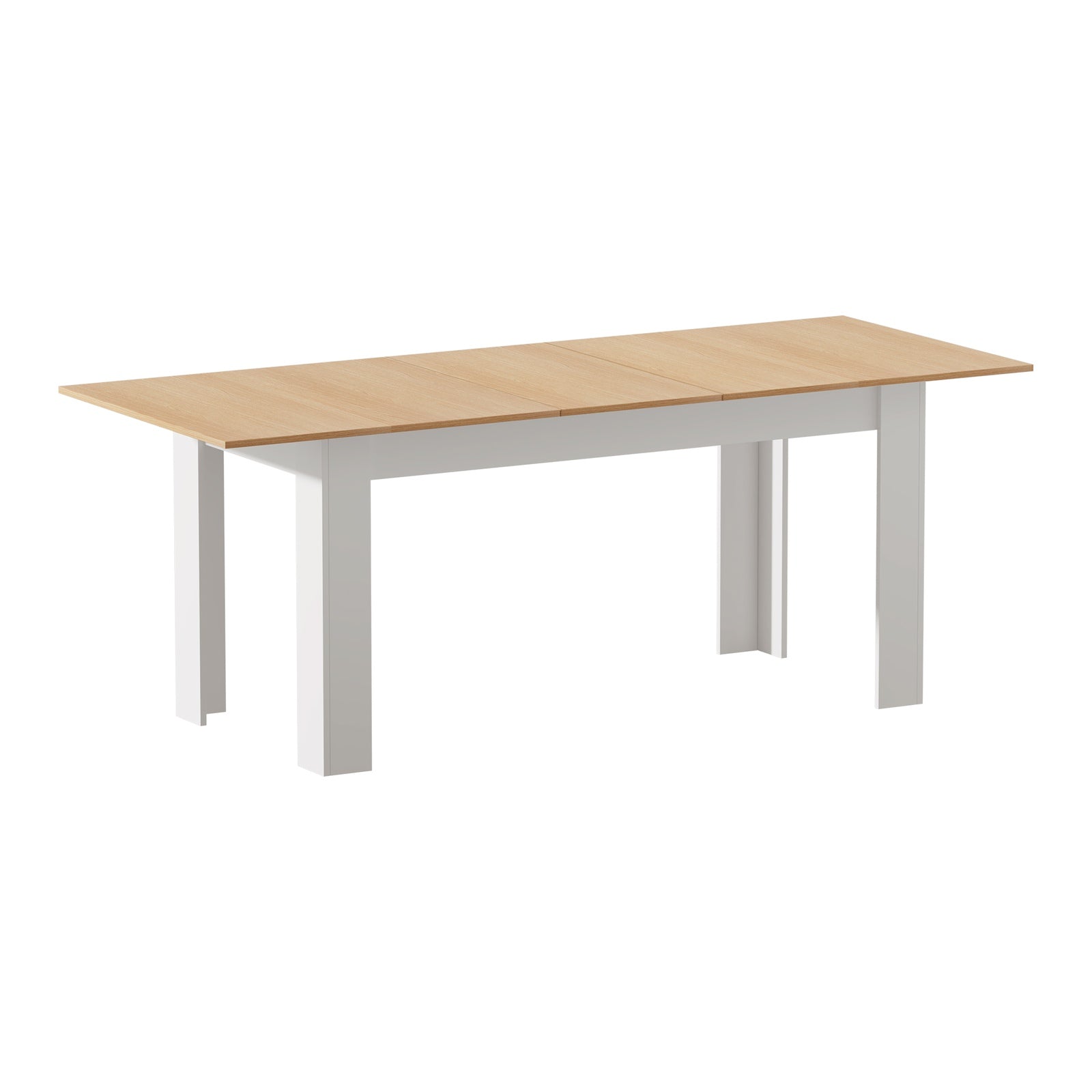 Oikiture 200cm Extendable Dining Table Kitchen Cafe Table Natural White