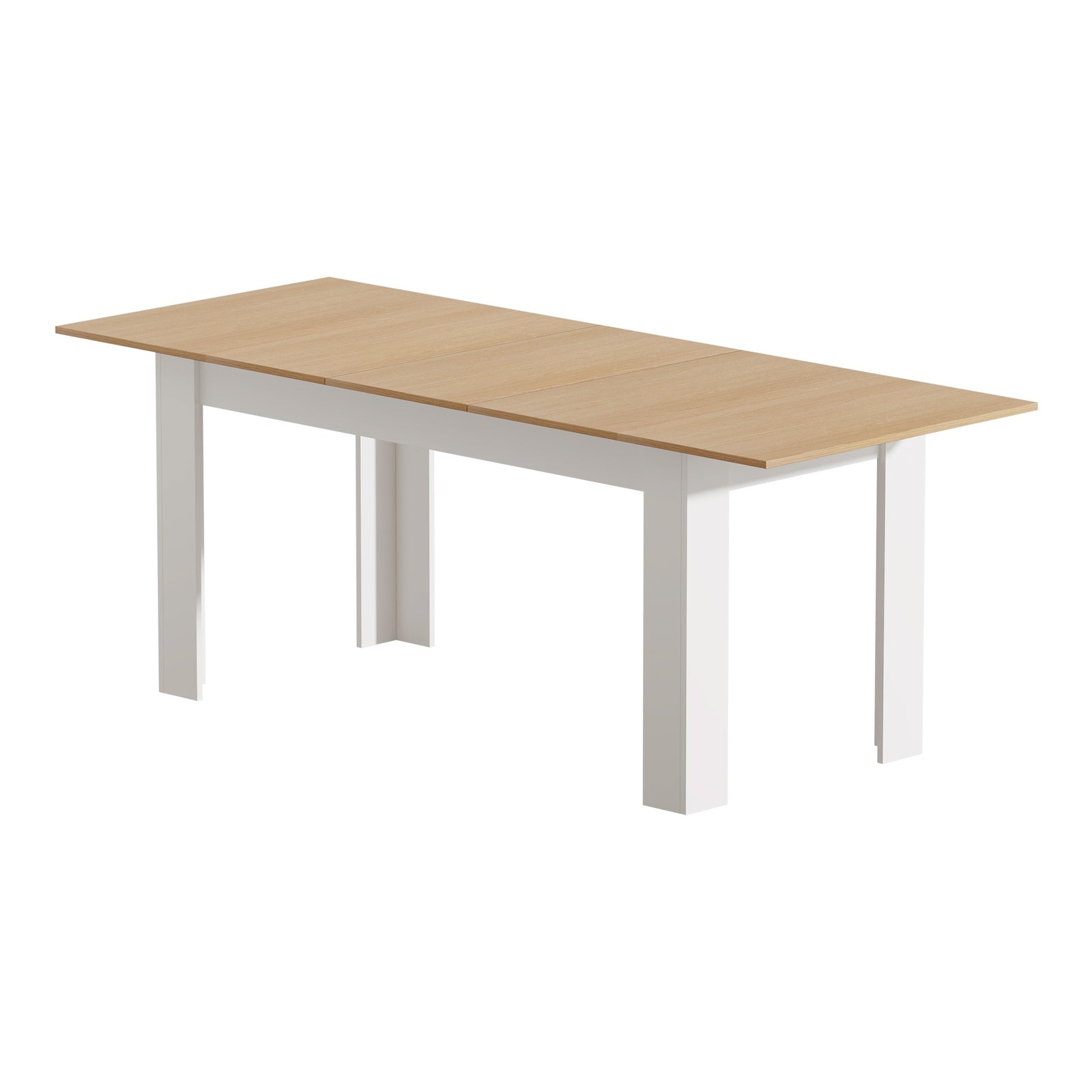 Oikiture 200cm Extendable Dining Table Kitchen Cafe Table Natural White
