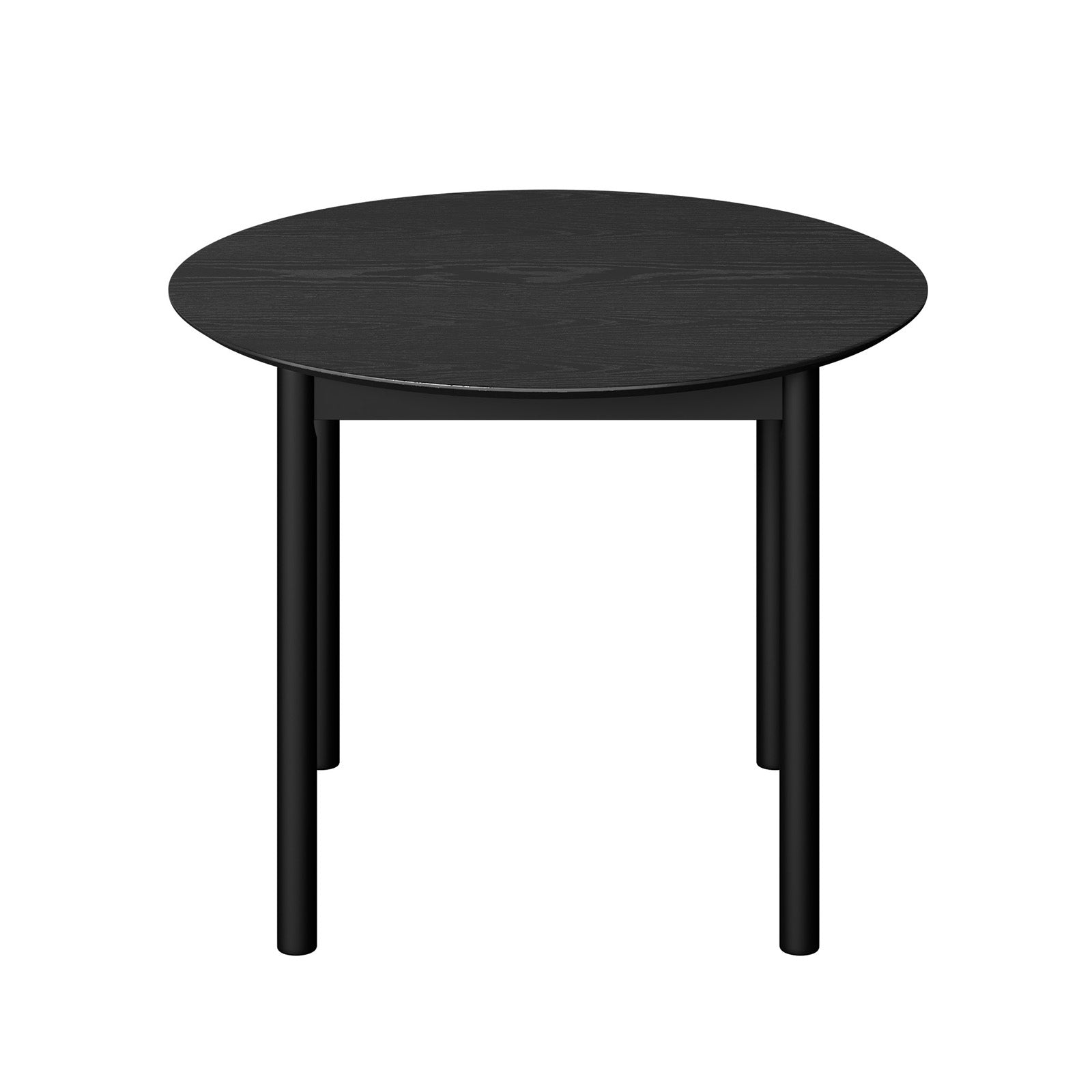 Oikiture Wooden Dining Table 100cm Round Table 4 Seater Pine Wood Legs Black
