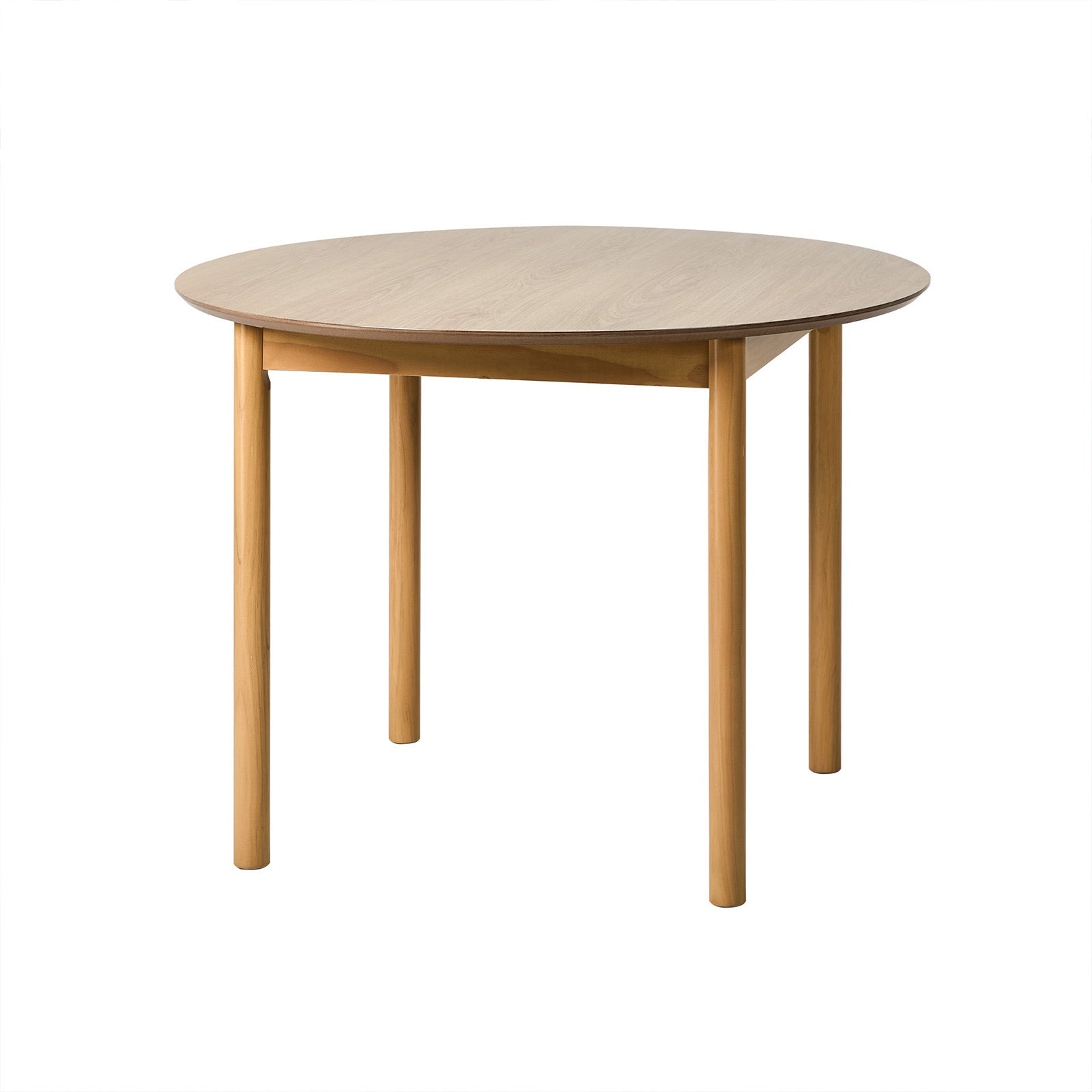 Oikiture Wooden Dining Table 100cm Round Table 4 Seater Pine Wood Legs