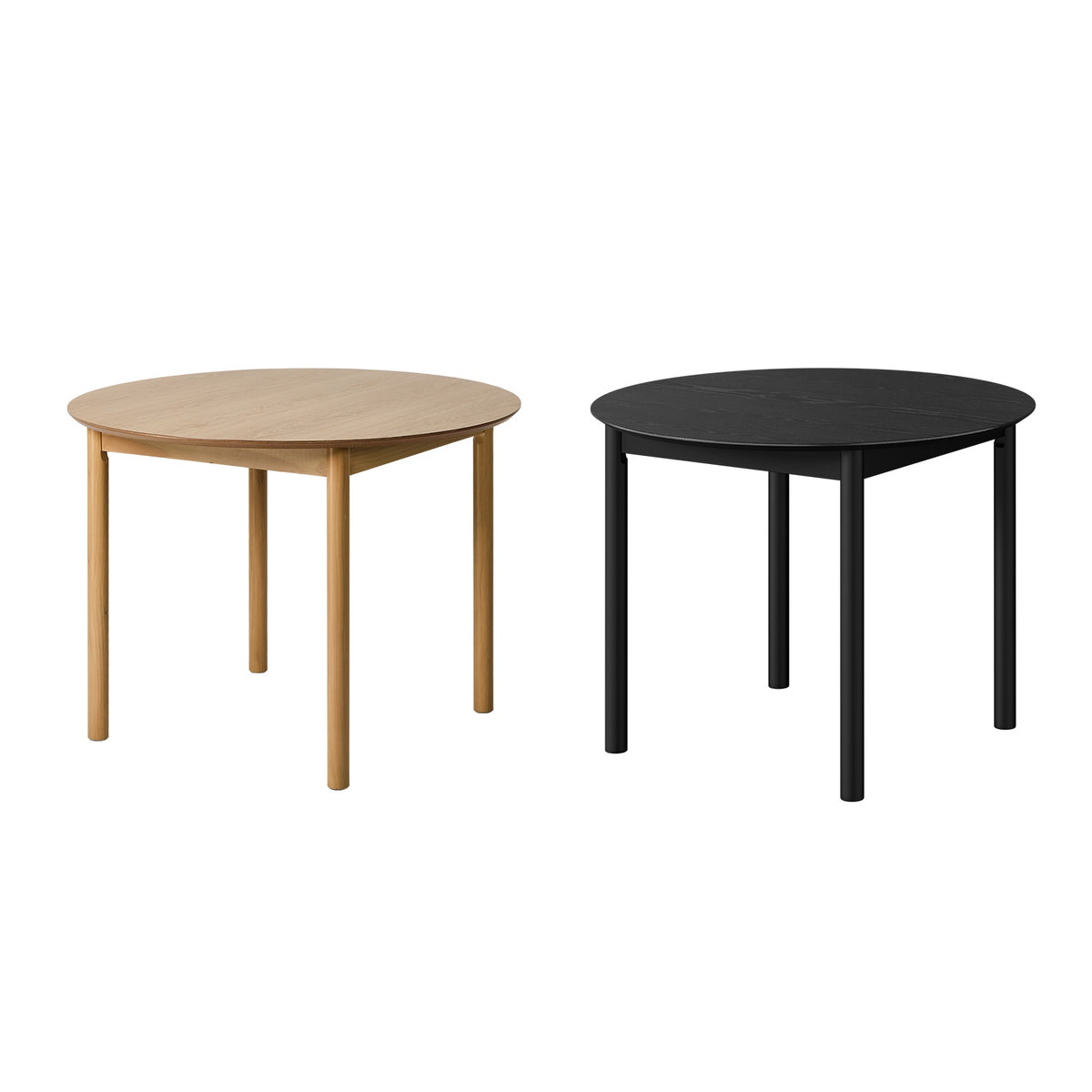 Oikiture Wooden Dining Table 100cm Round Table 4 Seater Pine Wood Legs
