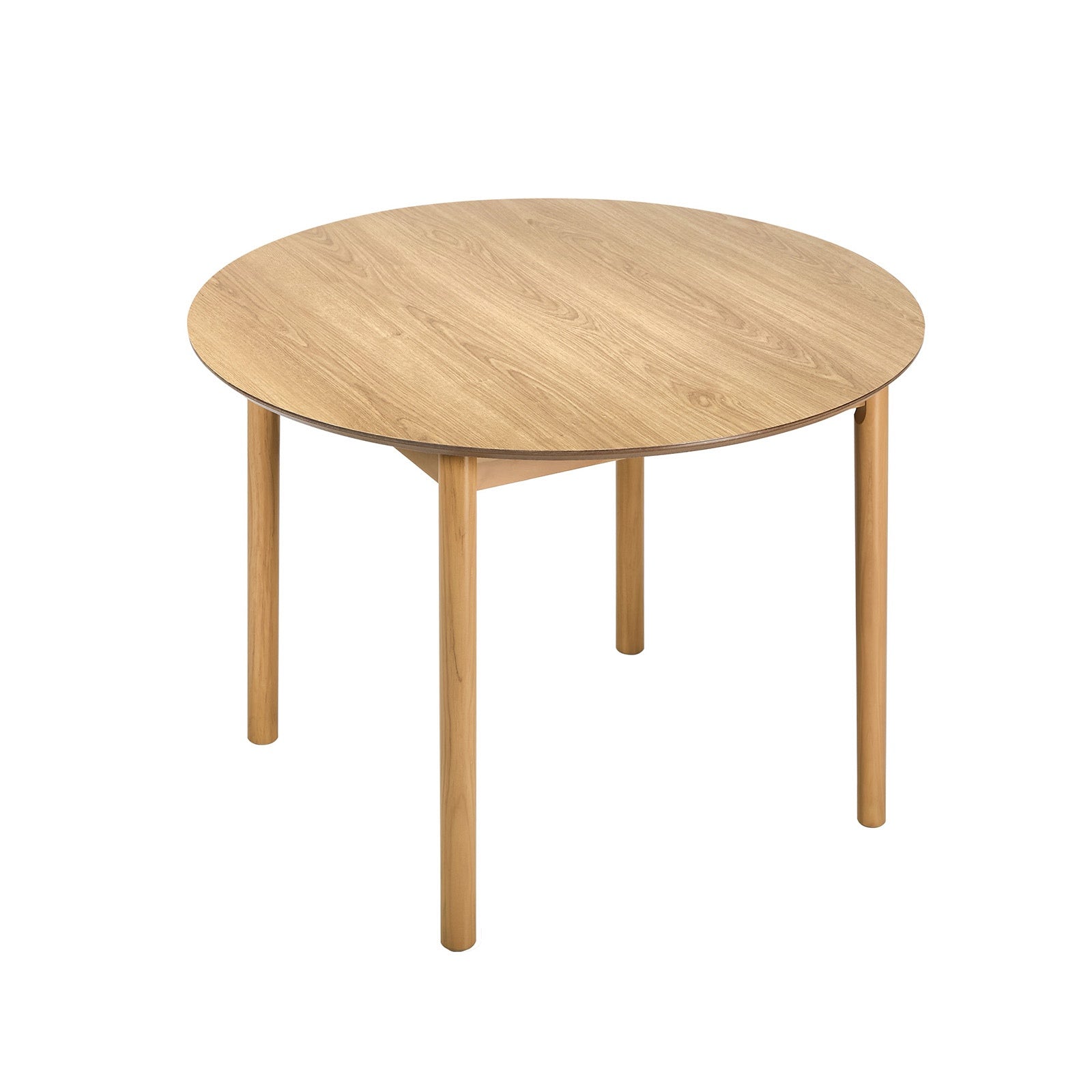 Oikiture Wooden Dining Table 100cm Round Table 4 Seater Pine Wood Legs Natural