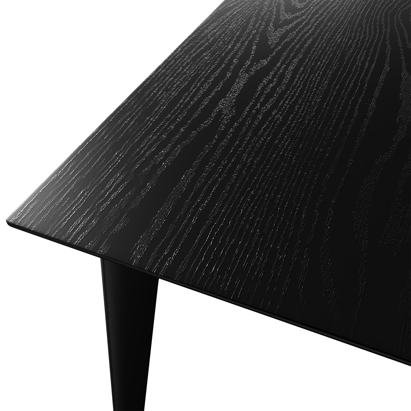 Oikiture Wooden Dining Table 120cm Rectangular 4 Seater Pinewood Legs Black