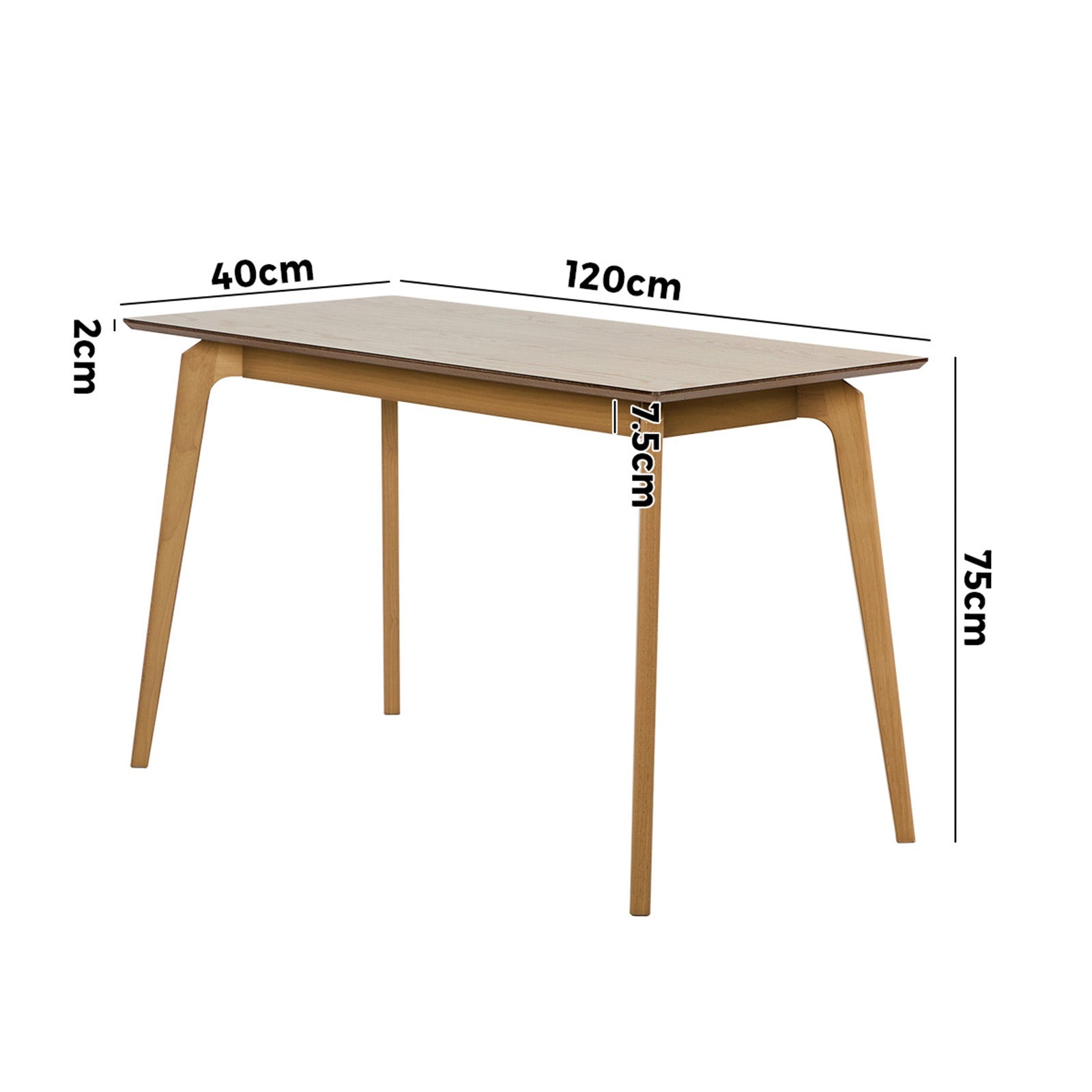 Oikiture Wooden Dining Table 120cm Rectangular 4 Seater Pinewood Legs Natural
