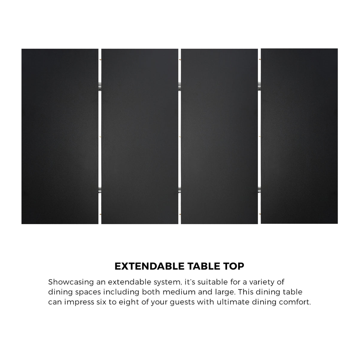 Oikiture 180cm Extendable Dining Table Wooden Kitchen Furniture Walunt&Black - Sunyee