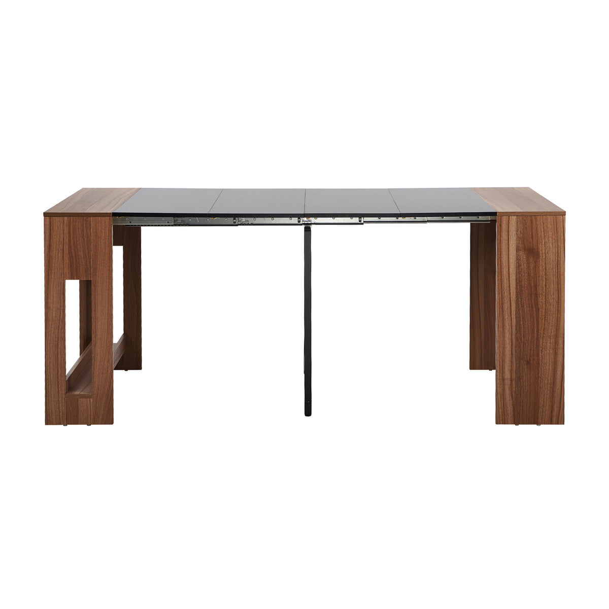 Oikiture 180cm Extendable Dining Table Wooden Kitchen Furniture Walunt&Black - Sunyee