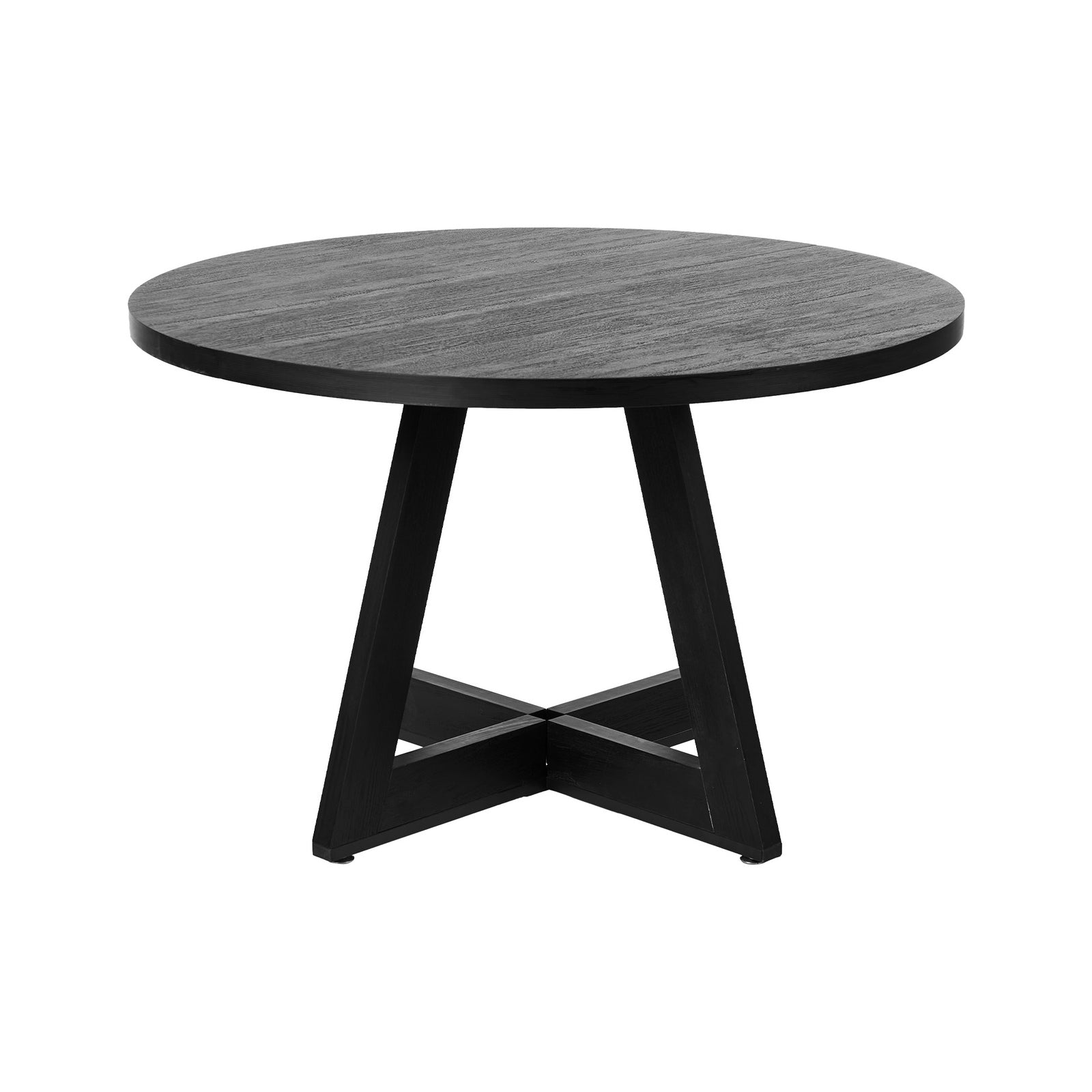 Oikiture 120cm Round Dining Table Wooden Kitchen Furniture Black - Sunyee