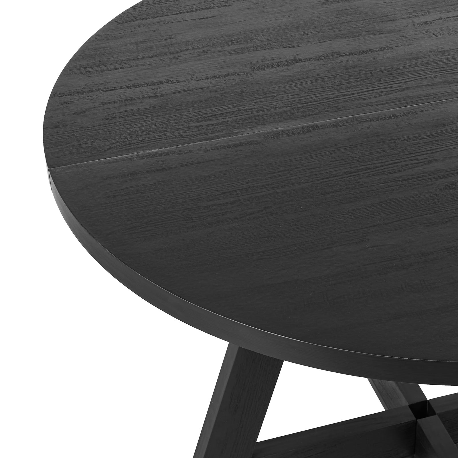 Oikiture 120cm Round Dining Table Wooden Kitchen Furniture Black - Sunyee
